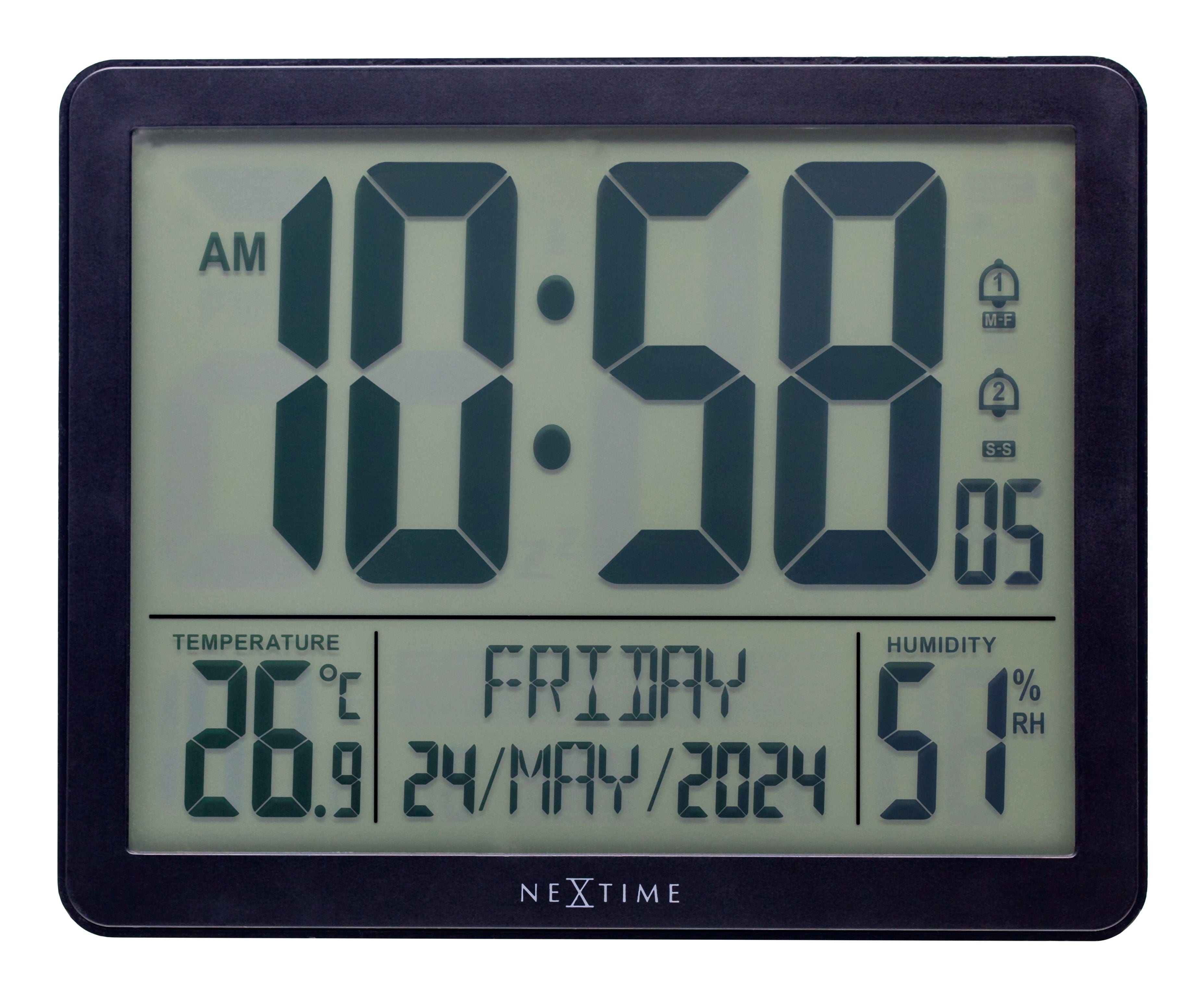 Digital Table/Wall Clock 17.3x14x2.7cm-RCC-Weather Station-ABS-NeXtime-"Oneforall" - Goat Corp