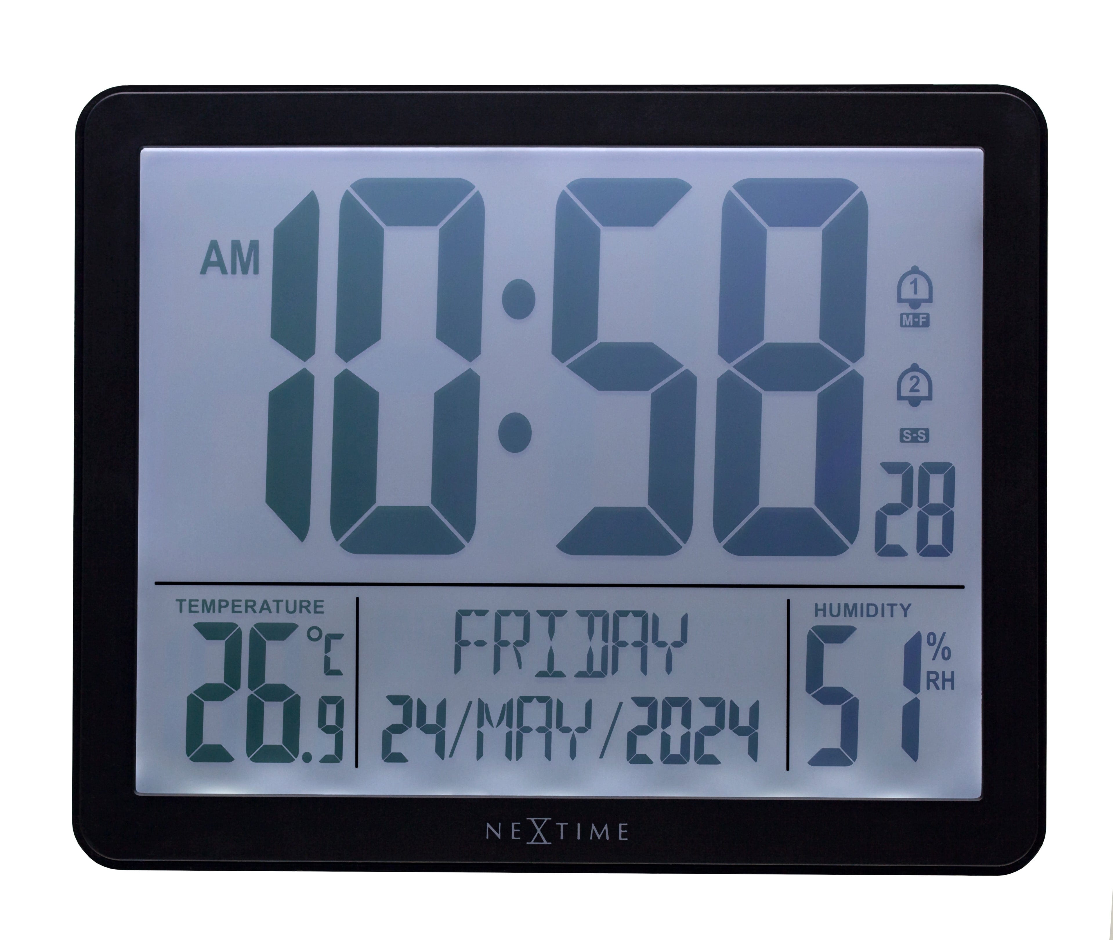 Digital Table/Wall Clock 17.3x14x2.7cm-RCC-Weather Station-ABS-NeXtime-"Oneforall" - Goat Corp
