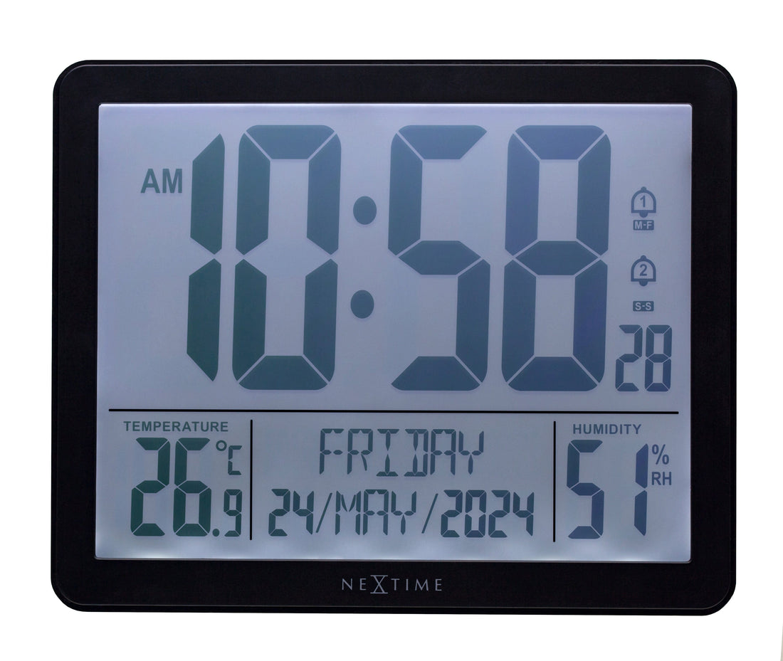 Digital Table/Wall Clock 17.3x14x2.7cm-RCC-Weather Station-ABS-NeXtime-"Oneforall" - Goat Corp