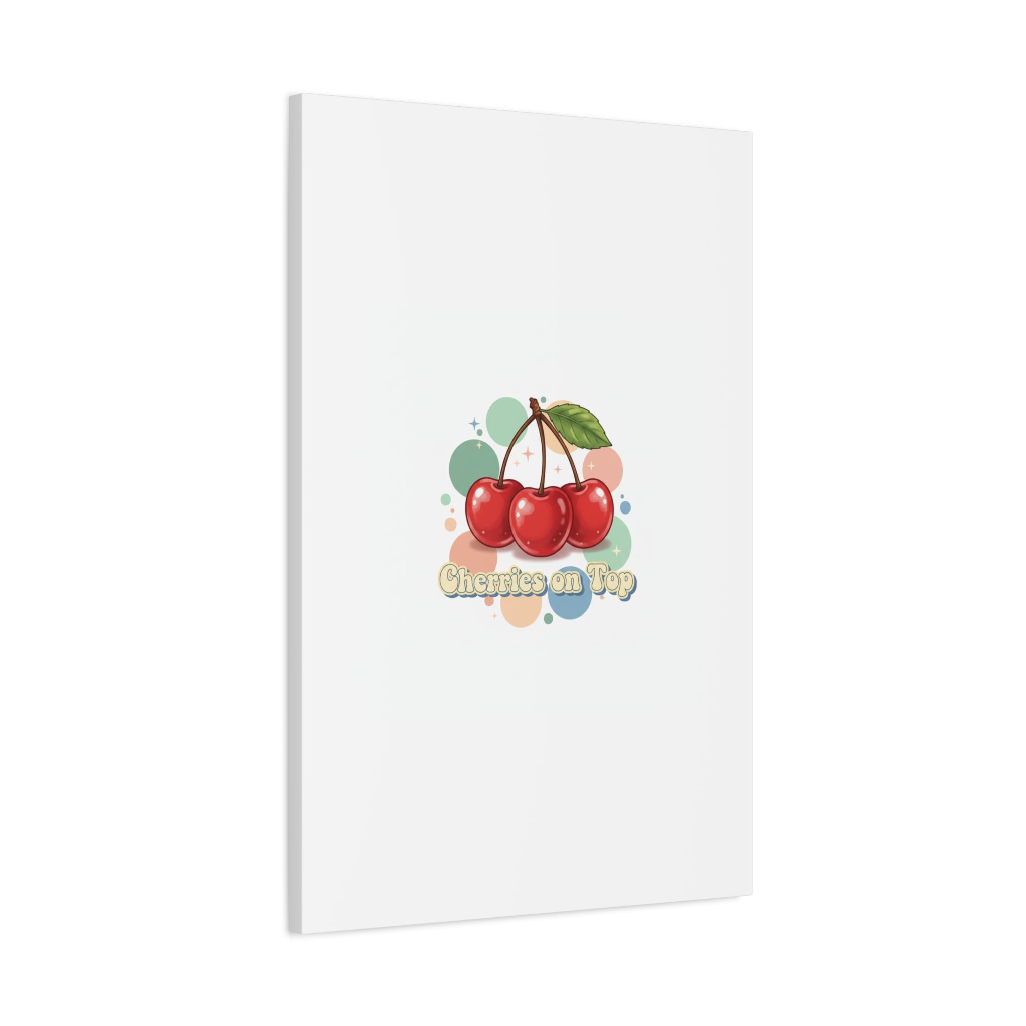 Cherries on Top Canvas | Retro Kawaii Fruit Wall Art