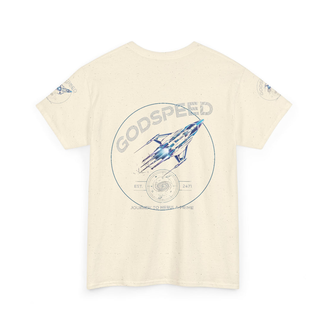 Rocket Space Unisex Tee - Godspeed to the Stars Design - Goat Corp