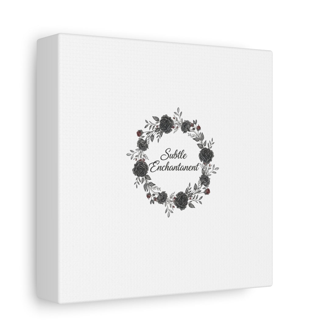 Moon Rose Wreath Canvas, Romantic Gothic Lite, Soft Goth Floral Wall Art