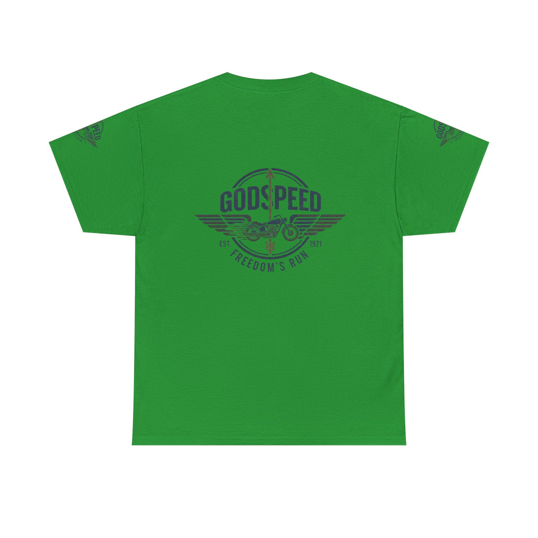 Godspeed Freedom Run Unisex Heavy Cotton Tee, Classic Graphic T-Shirt, Casual Wear, Gift for Runners, Vintage Style Apparel - Goat Corp