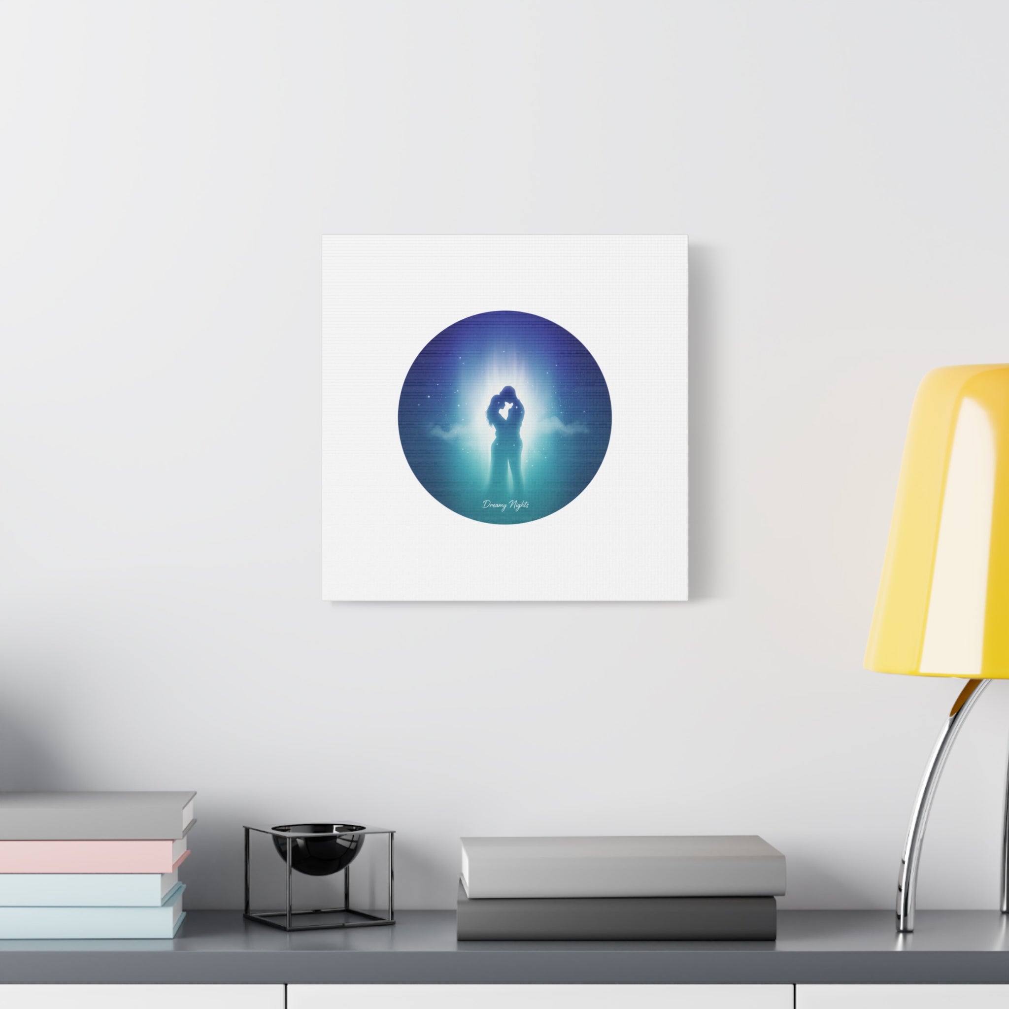 Dreamy Nightscape Canvas | Afterlight Atmospheric Print, Luminous Night Bloom