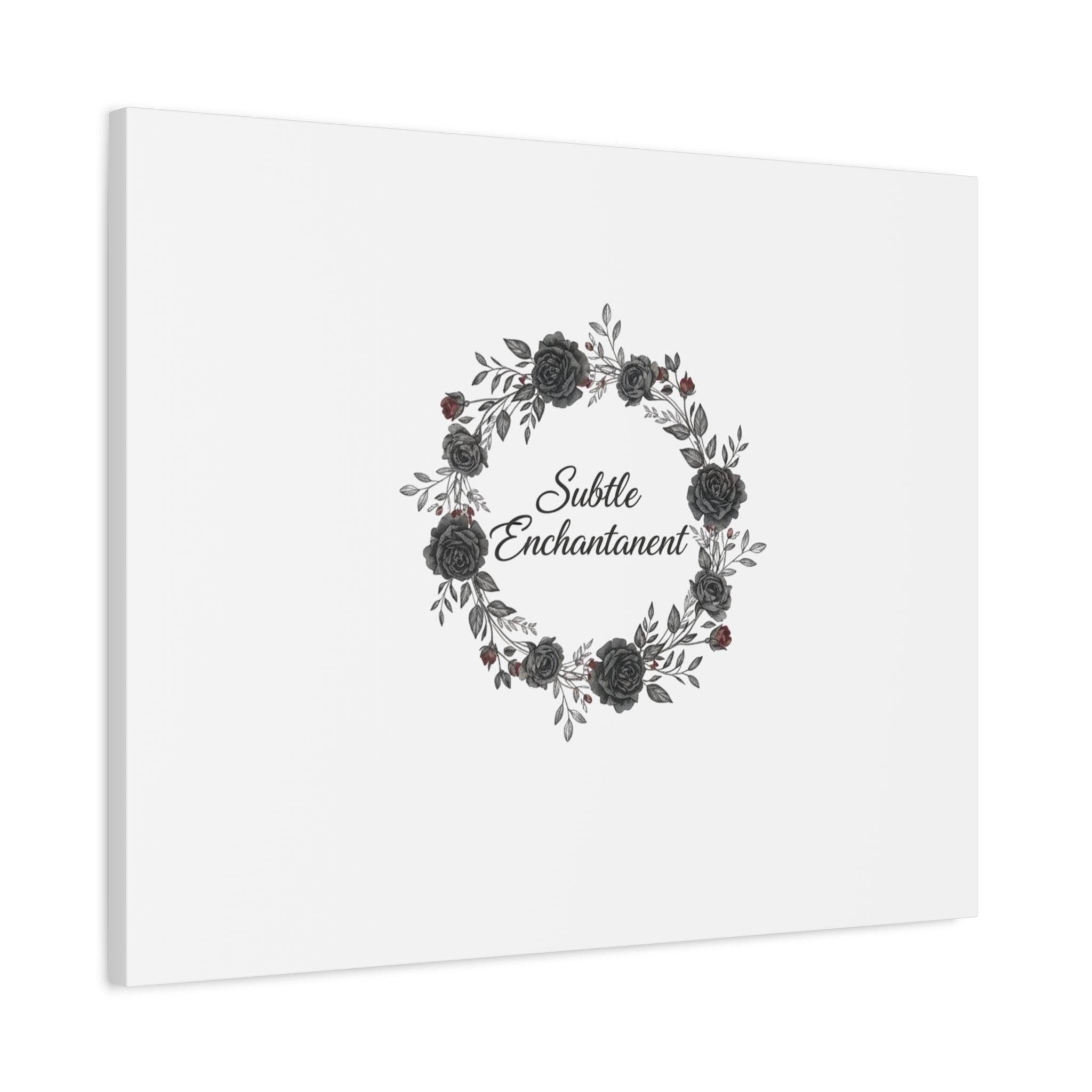 Moon Rose Wreath Canvas, Romantic Gothic Lite, Soft Goth Floral Wall Art