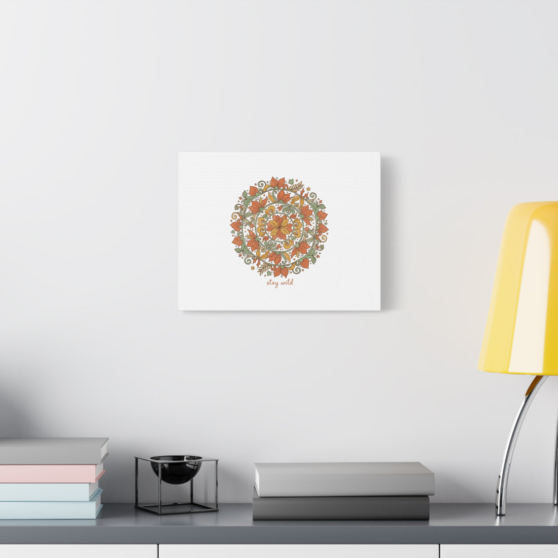 Stay Wild Mandala Canvas, Boho Paisley Wall Art | Artisanal Boho Print