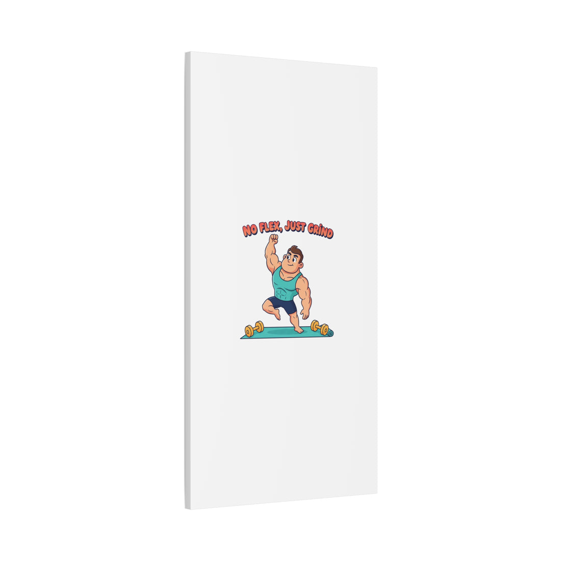 No Flex Just Grind canvas, Gymtimidation humor wall art | start small fitness décor