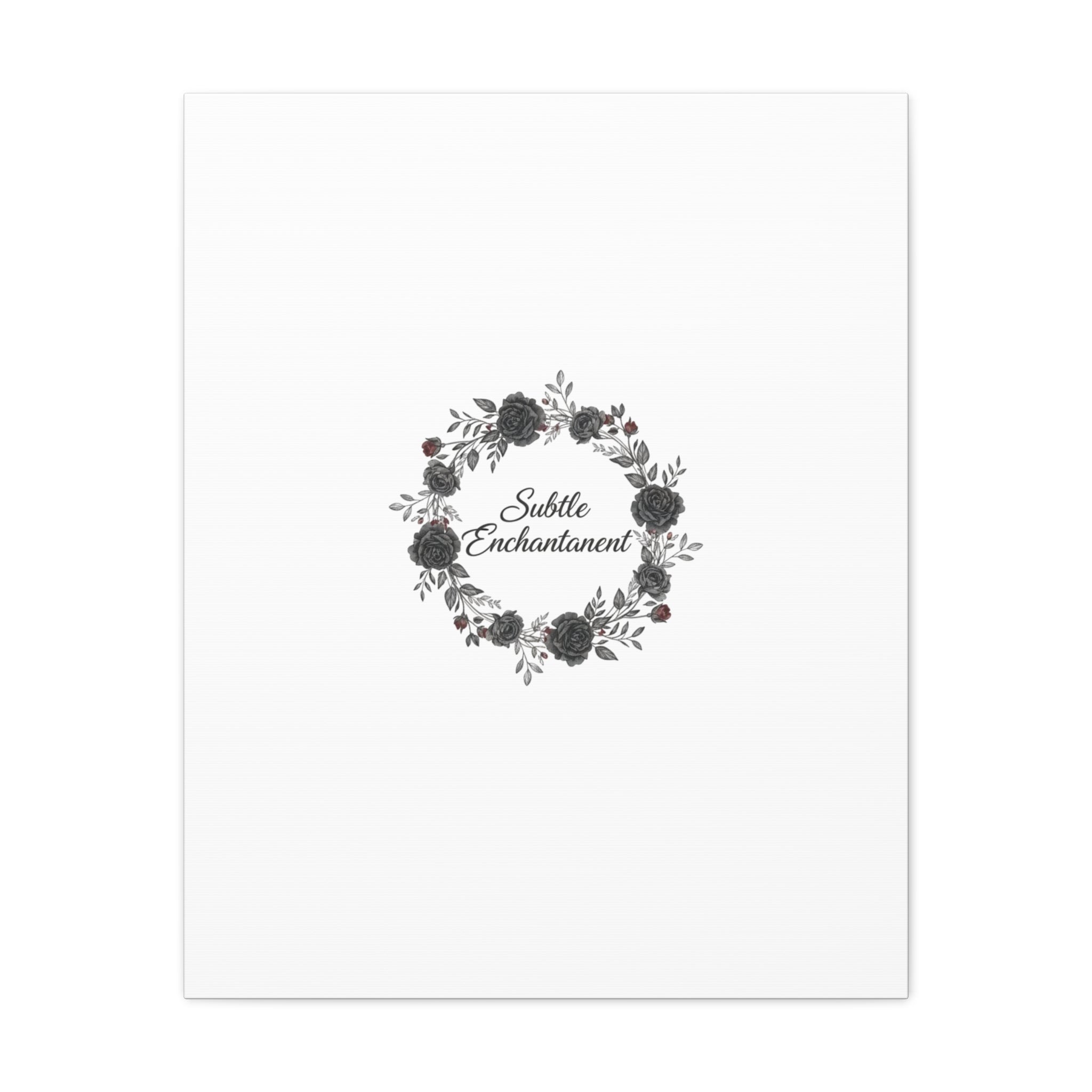 Moon Rose Wreath Canvas, Romantic Gothic Lite, Soft Goth Floral Wall Art