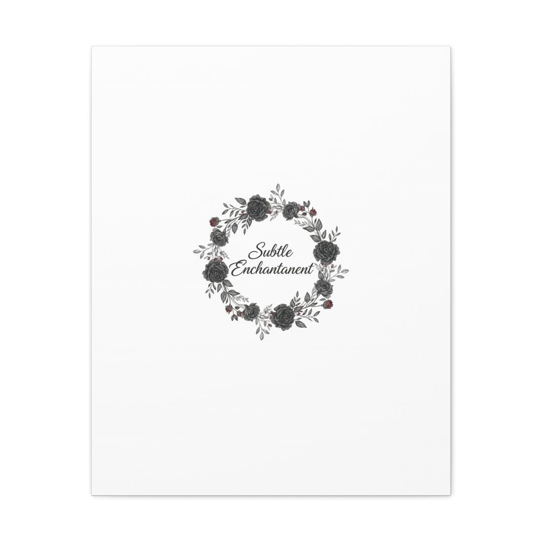 Moon Rose Wreath Canvas, Romantic Gothic Lite, Soft Goth Floral Wall Art