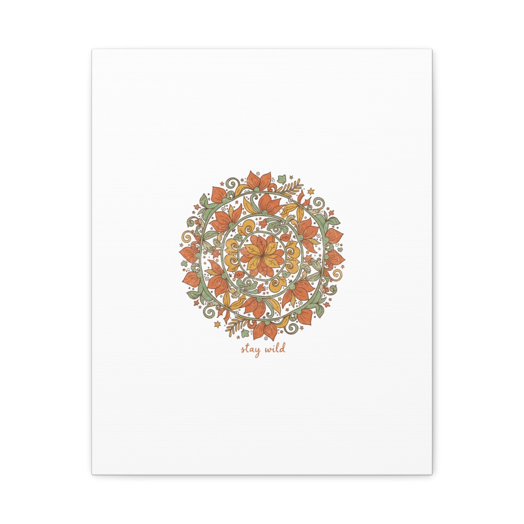 Stay Wild Mandala Canvas, Boho Paisley Wall Art | Artisanal Boho Print