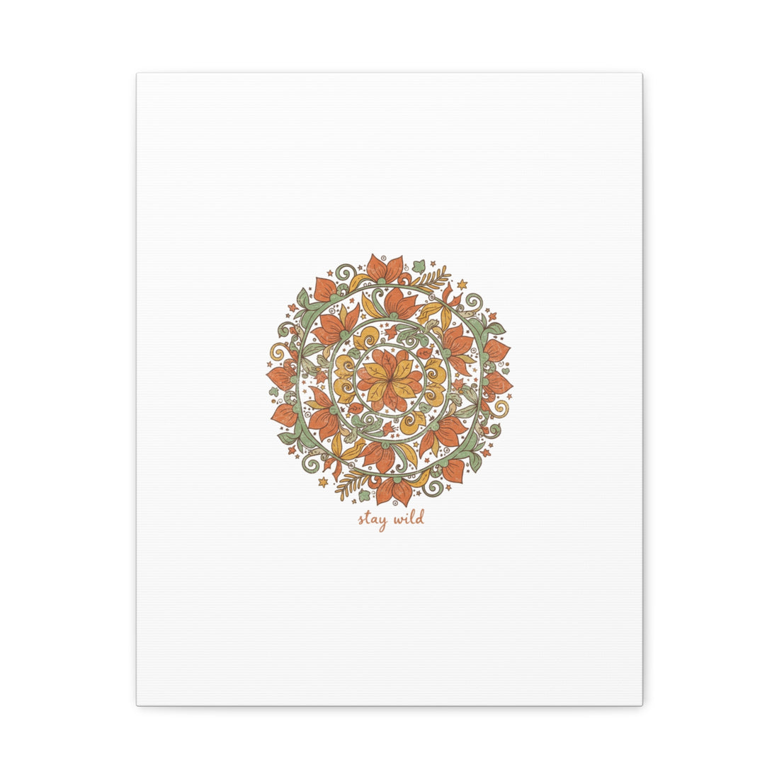 Stay Wild Mandala Canvas, Boho Paisley Wall Art | Artisanal Boho Print