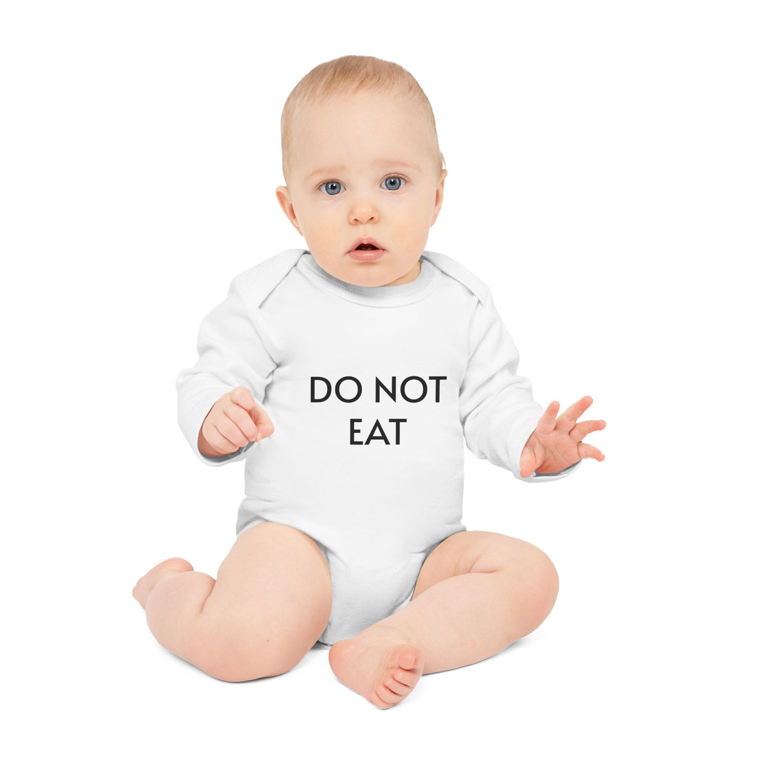Baby Bodysuit "DO NOT EAT" Long-Sleeve Organic Infant Onesie — Funny Baby Shower Gift