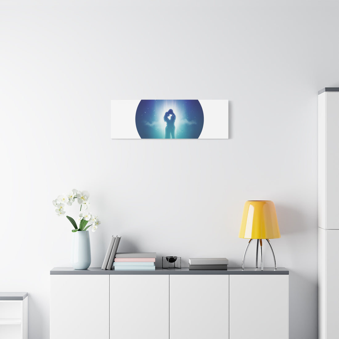 Dreamy Nightscape Canvas | Afterlight Atmospheric Print, Luminous Night Bloom