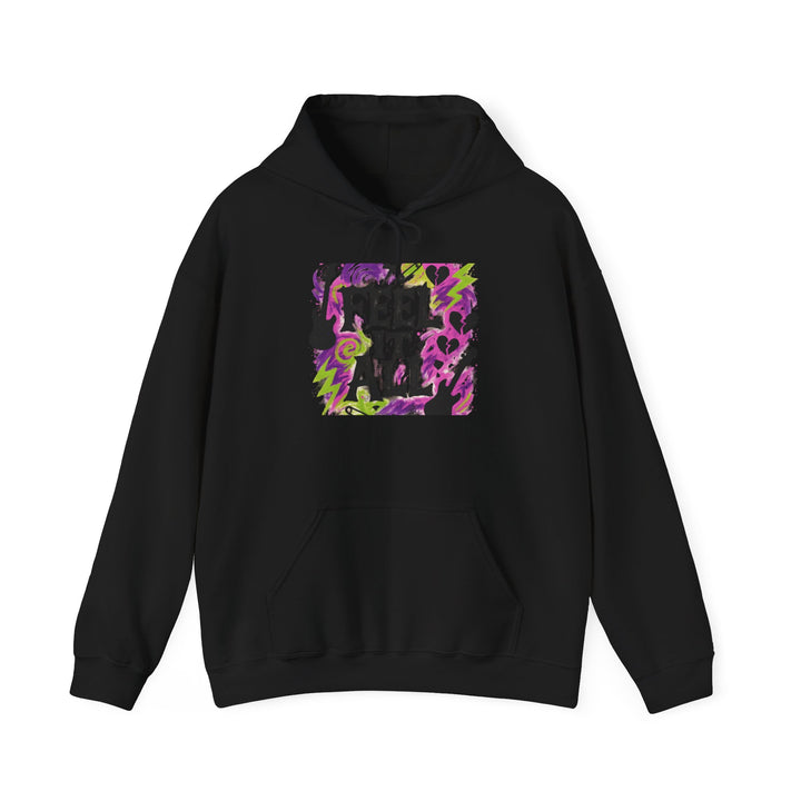 Feel It All Hoodie — Colorful Floral Typography Hooded Sweatshirt