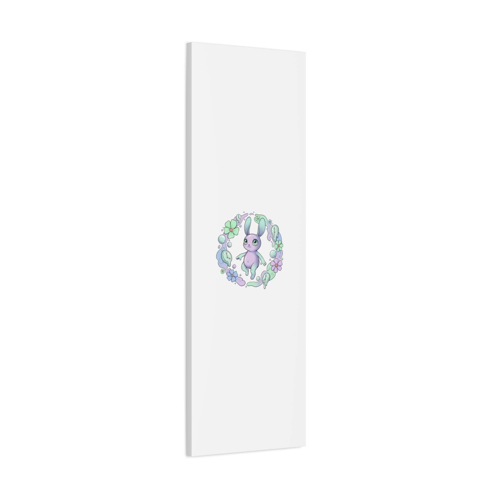 Micro-Surreal Bunny Wreath Canvas | Weirdcore Micro-Surrealism Art