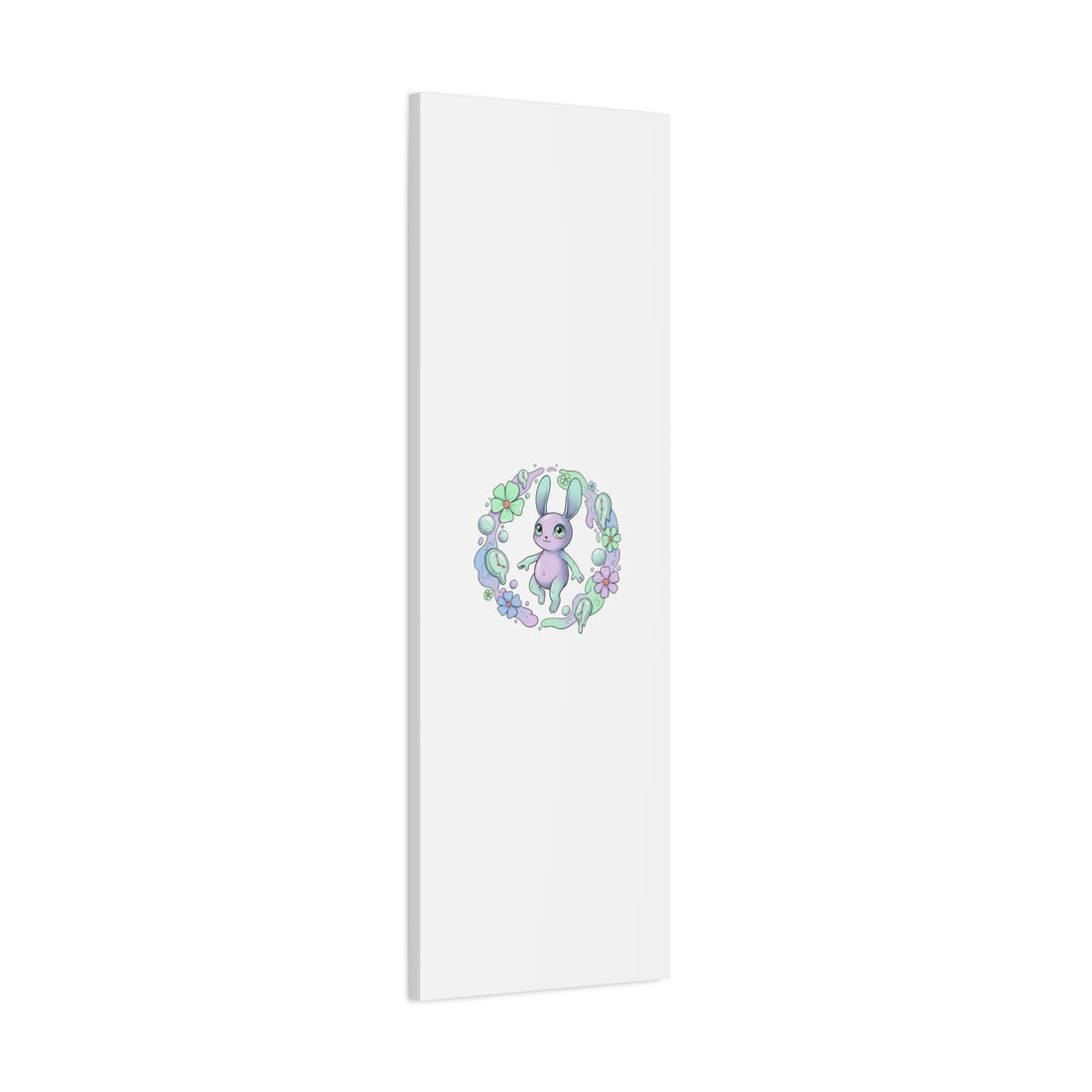 Micro-Surreal Bunny Wreath Canvas | Weirdcore Micro-Surrealism Art