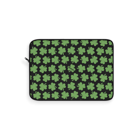 St. Patrick's Day Laptop Sleeve, Shamrock Green Tech Case, Holiday Gift, Computer Bag, Stylish Accessory