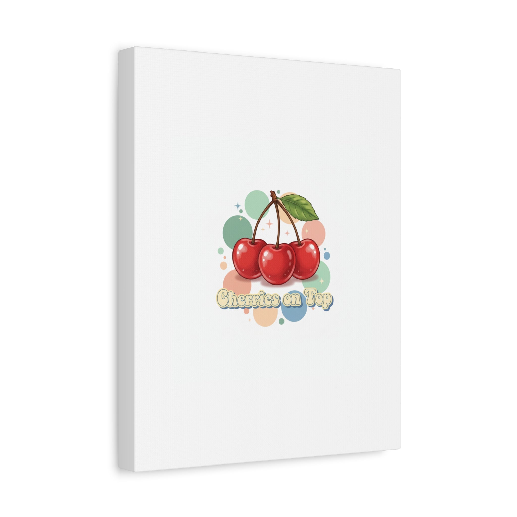 Cherries on Top Canvas | Retro Kawaii Fruit Wall Art