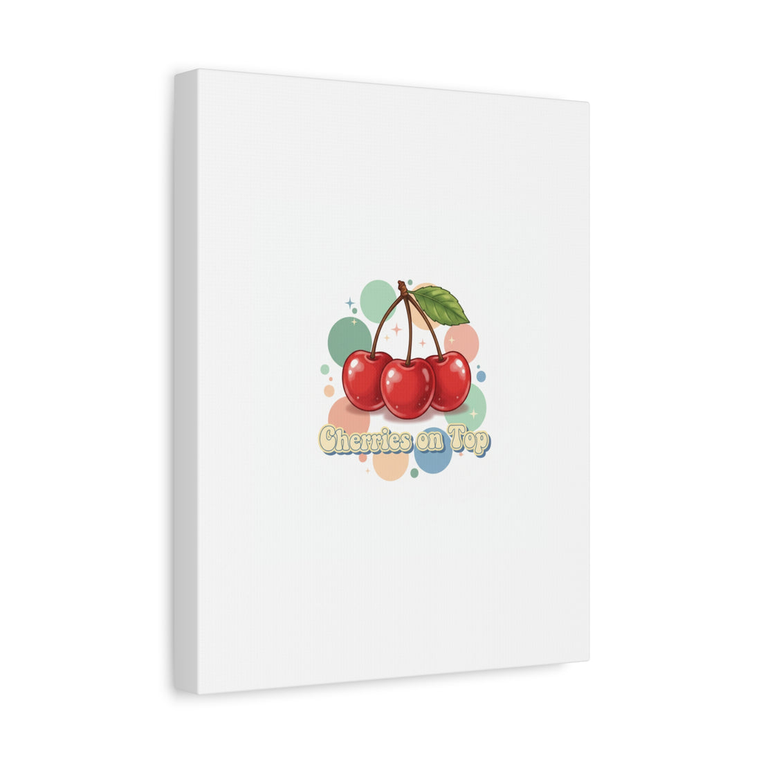 Cherries on Top Canvas | Retro Kawaii Fruit Wall Art