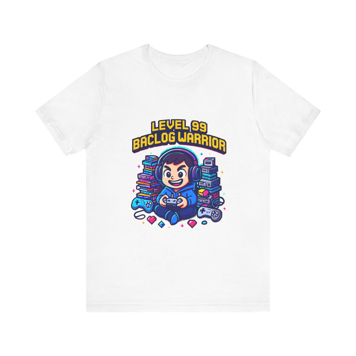 Gamer Tee — “Level 99 Baclog Warrior” Graphic T-Shirt