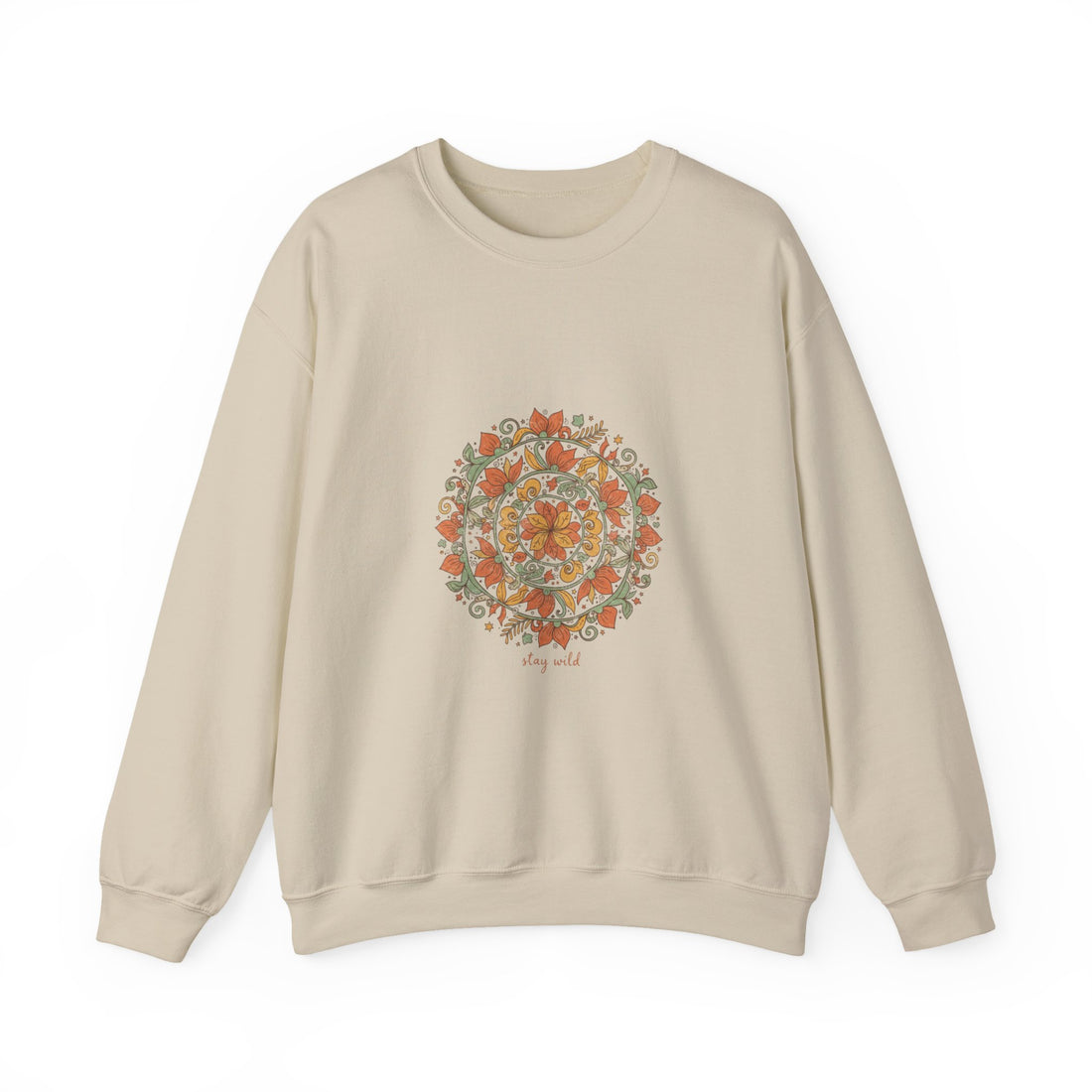 Boho Mandala Sweatshirt, mandala pattern print, vintage paisley design