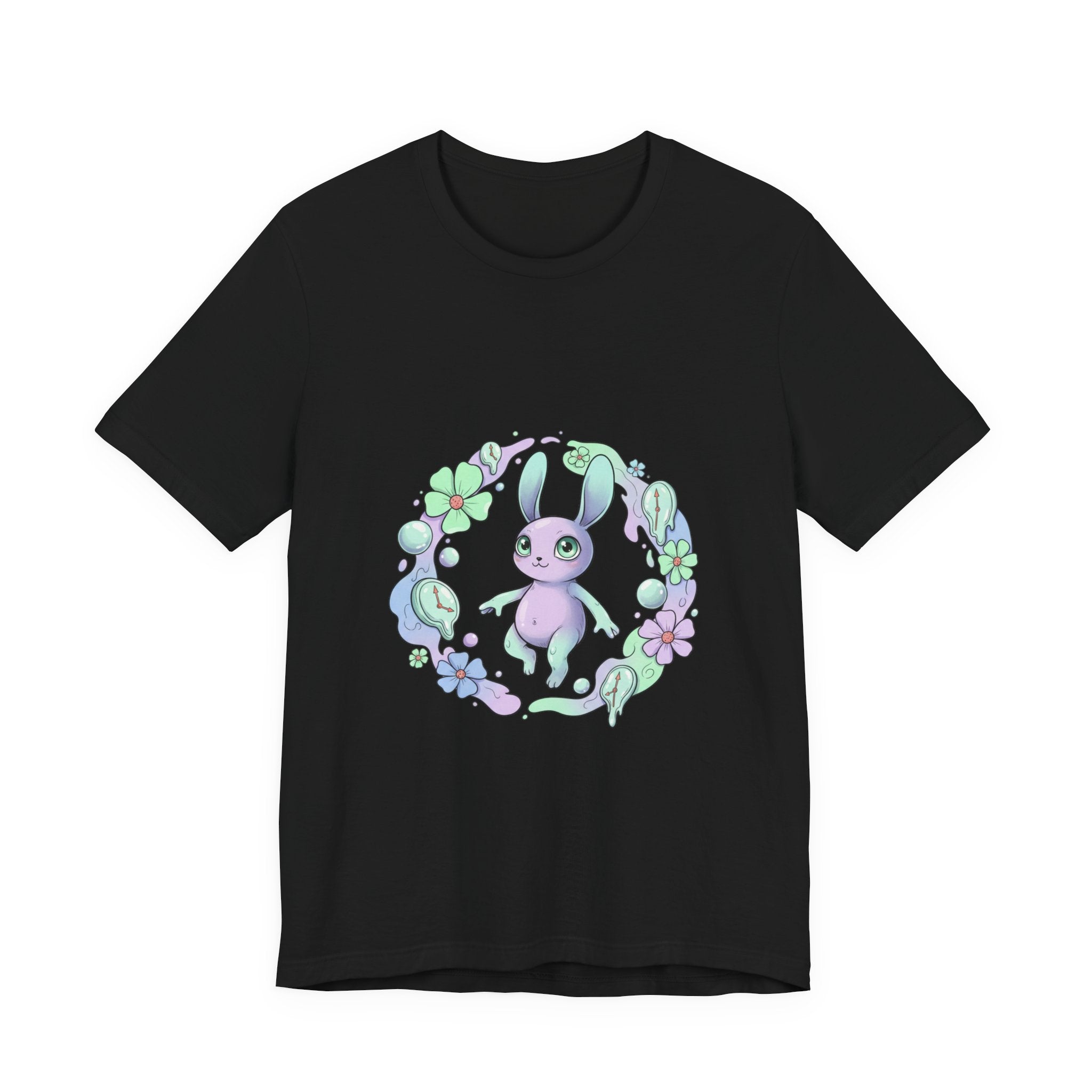Pastel Bunny Wreath Tee | micro-surrealism, weirdcore graphic