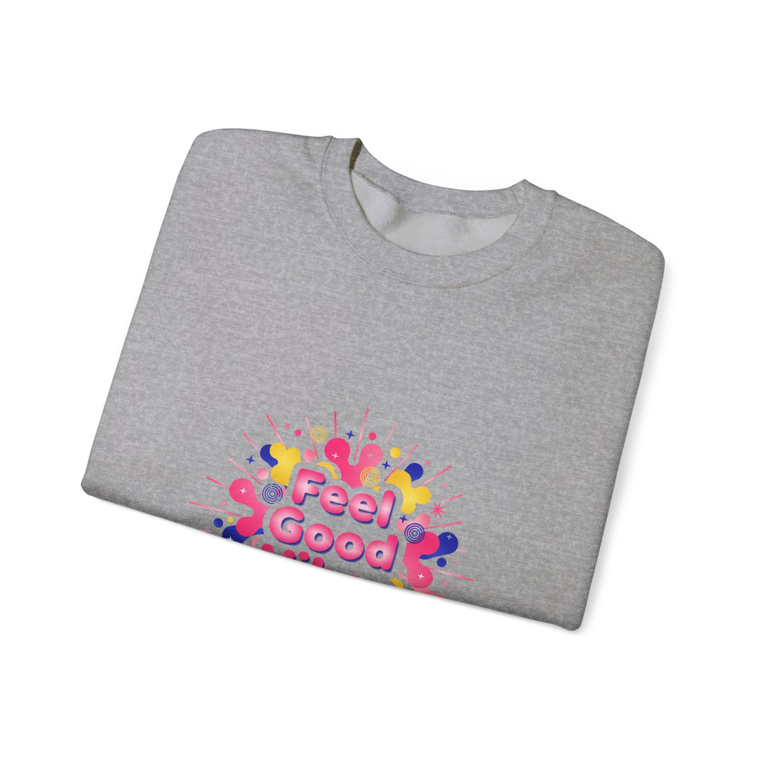 Feel Good Vibes Crewneck Sweatshirt | Dopamine Decor, Neon Gradient Squiggle Art