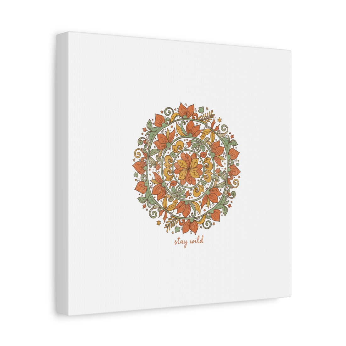 Stay Wild Mandala Canvas, Boho Paisley Wall Art | Artisanal Boho Print