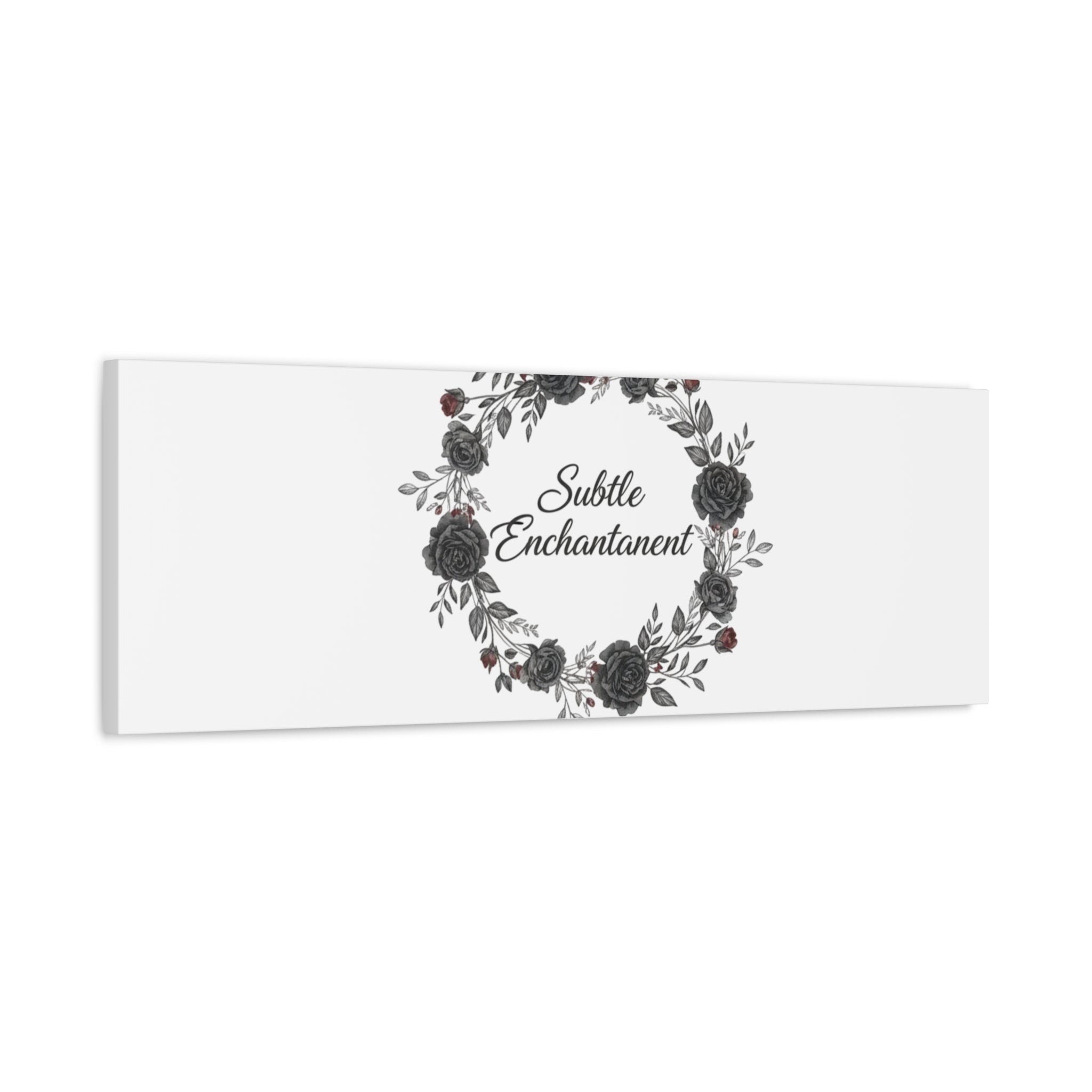 Moon Rose Wreath Canvas, Romantic Gothic Lite, Soft Goth Floral Wall Art