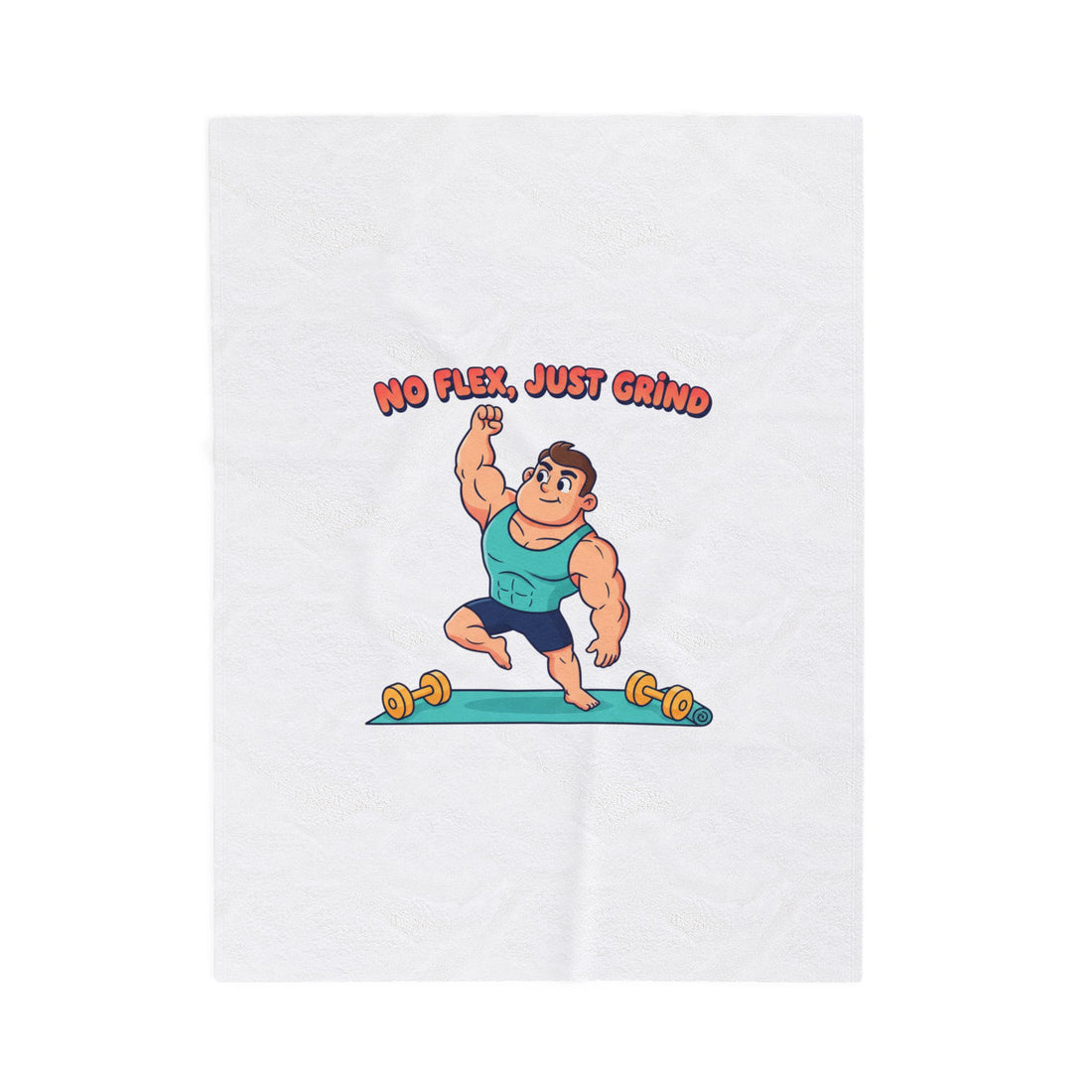 No Flex Just Grind blanket | Velveteen Plush Fitness throw, gymtimidation humor
