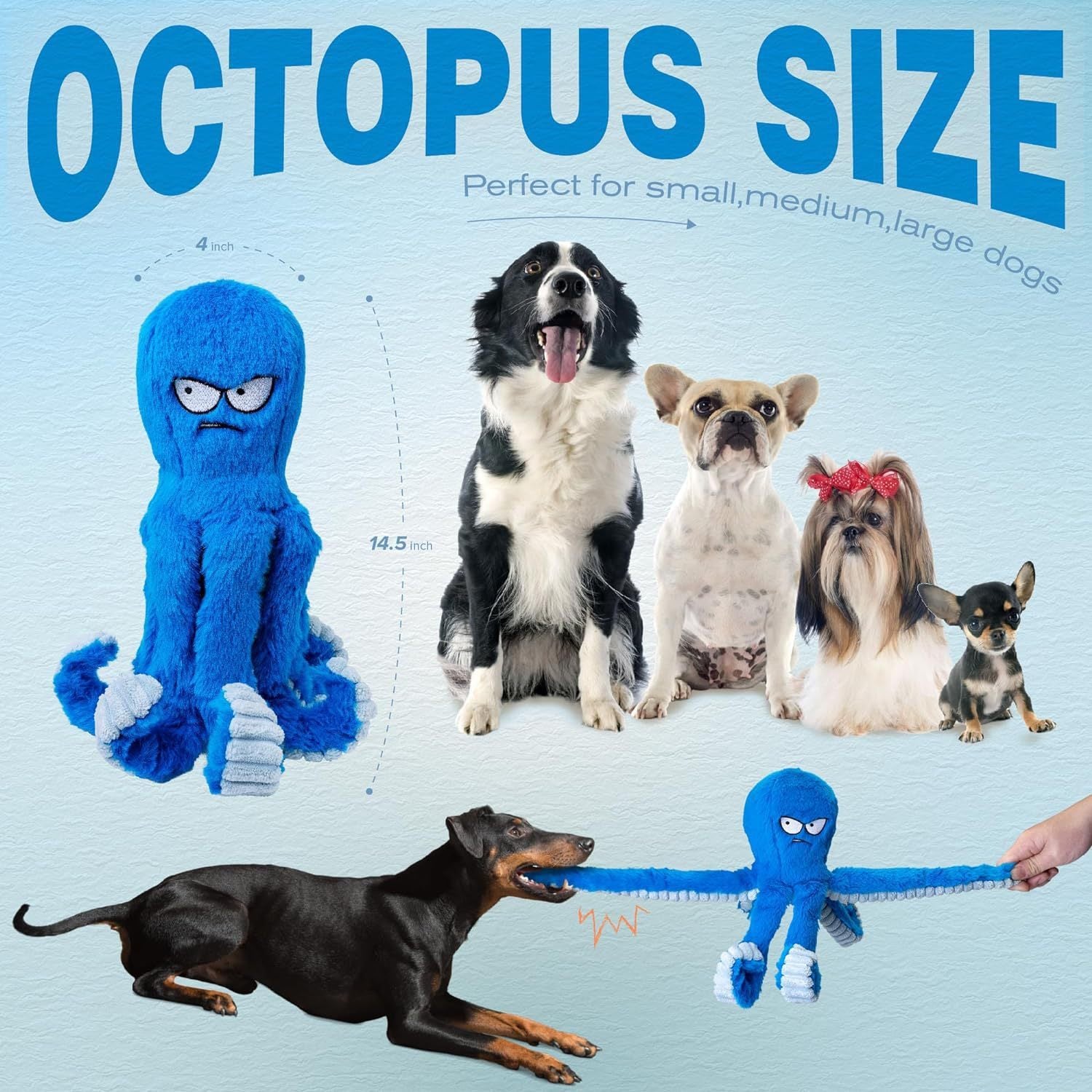 Stuffed Tough Dog Chew Toys Large Dog Toys To Keep Them Busy Interactive Squeaky Toys Tug Of War Crinkle Puppy Dog Toy - Goat Corp