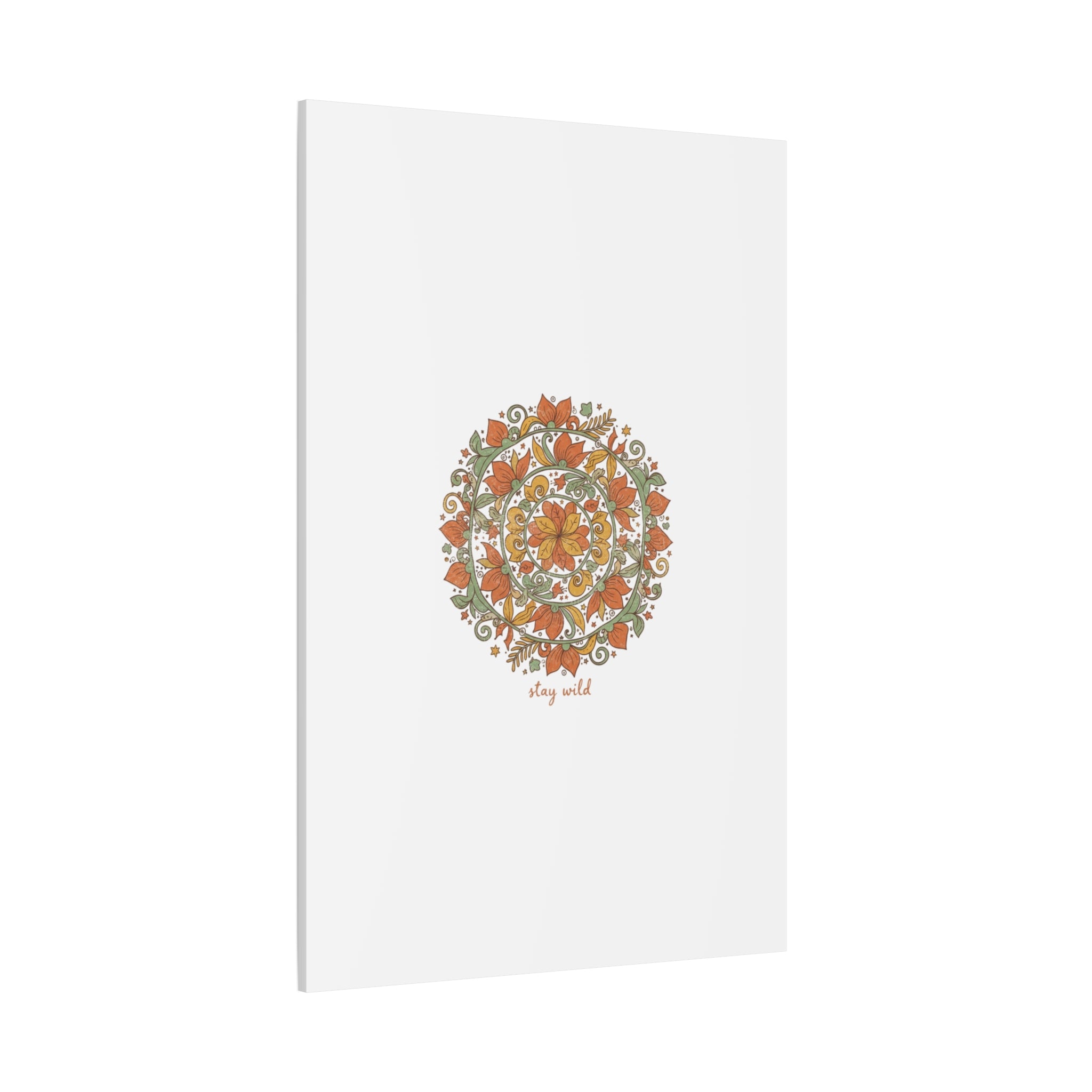 Stay Wild Mandala Canvas, Boho Paisley Wall Art | Artisanal Boho Print