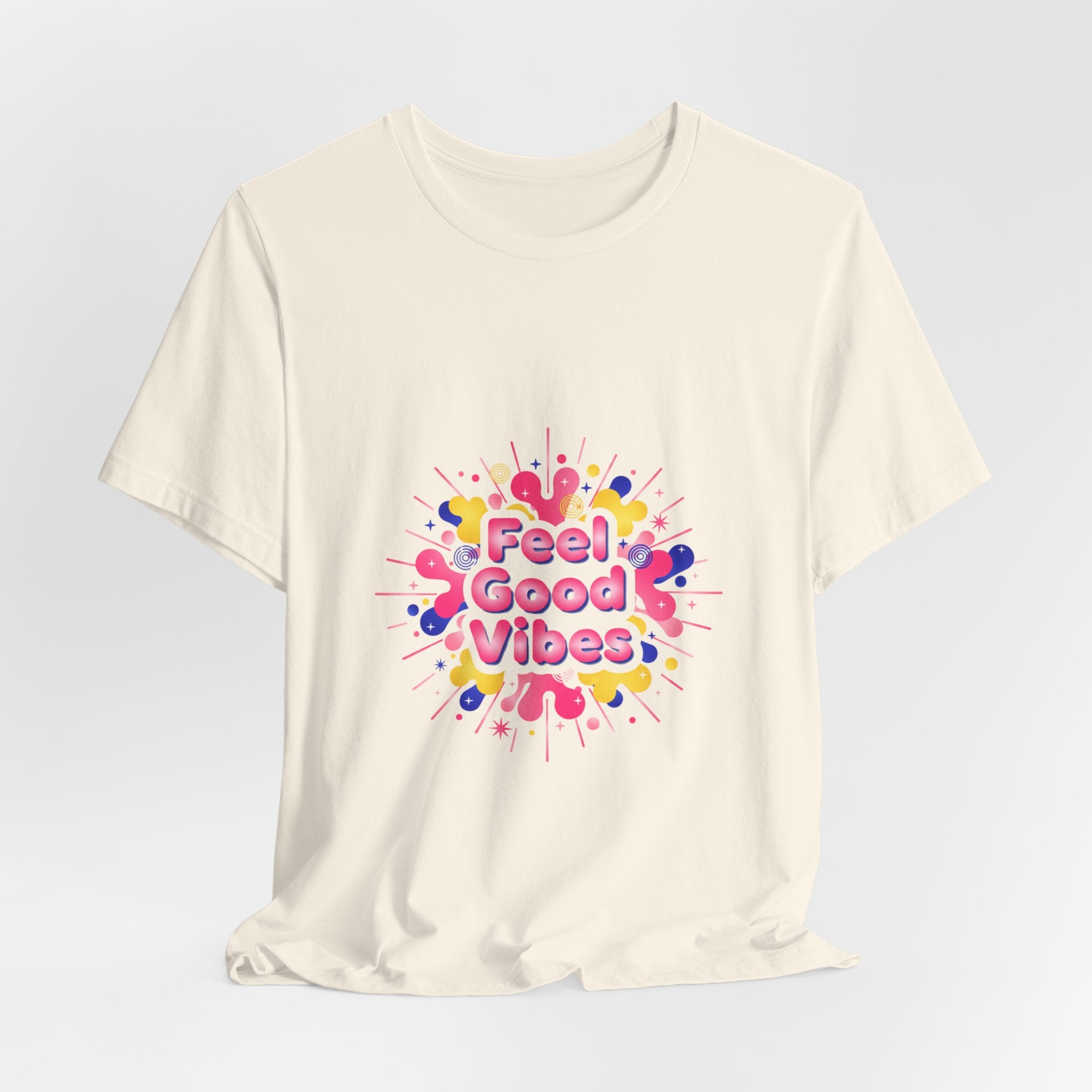Feel Good Vibes tee | Dopamine Decor neon gradient squiggle art