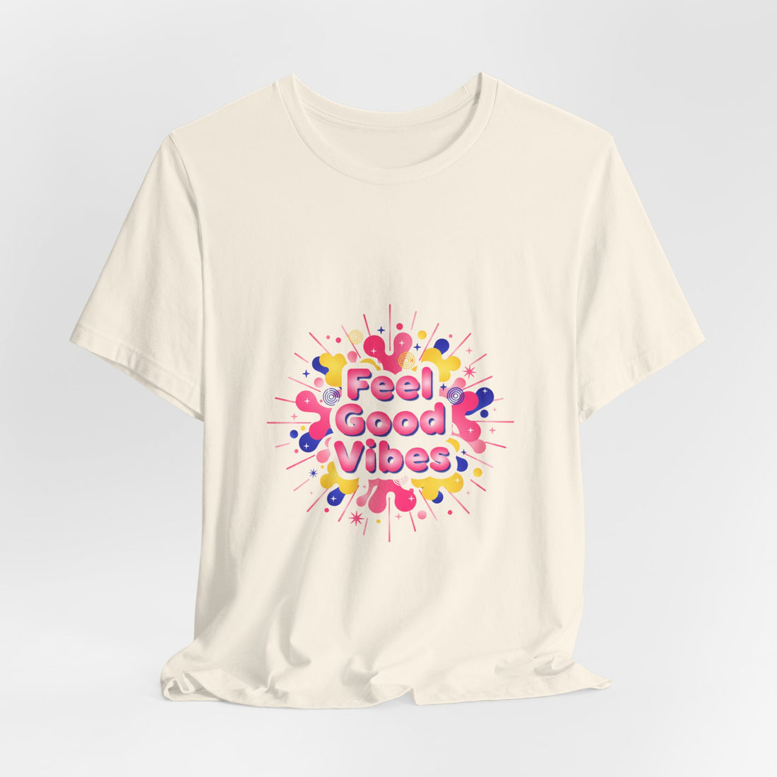 Feel Good Vibes tee | Dopamine Decor neon gradient squiggle art