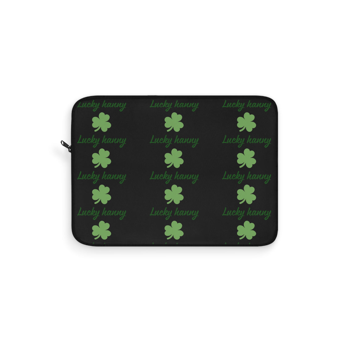 Lucky Hanny Clovers Laptop Sleeve | St. Patrick's Day Gift | Trendy Tech Case | Lucky Charm Sleeve | Green Shamrock Design - Goat Corp