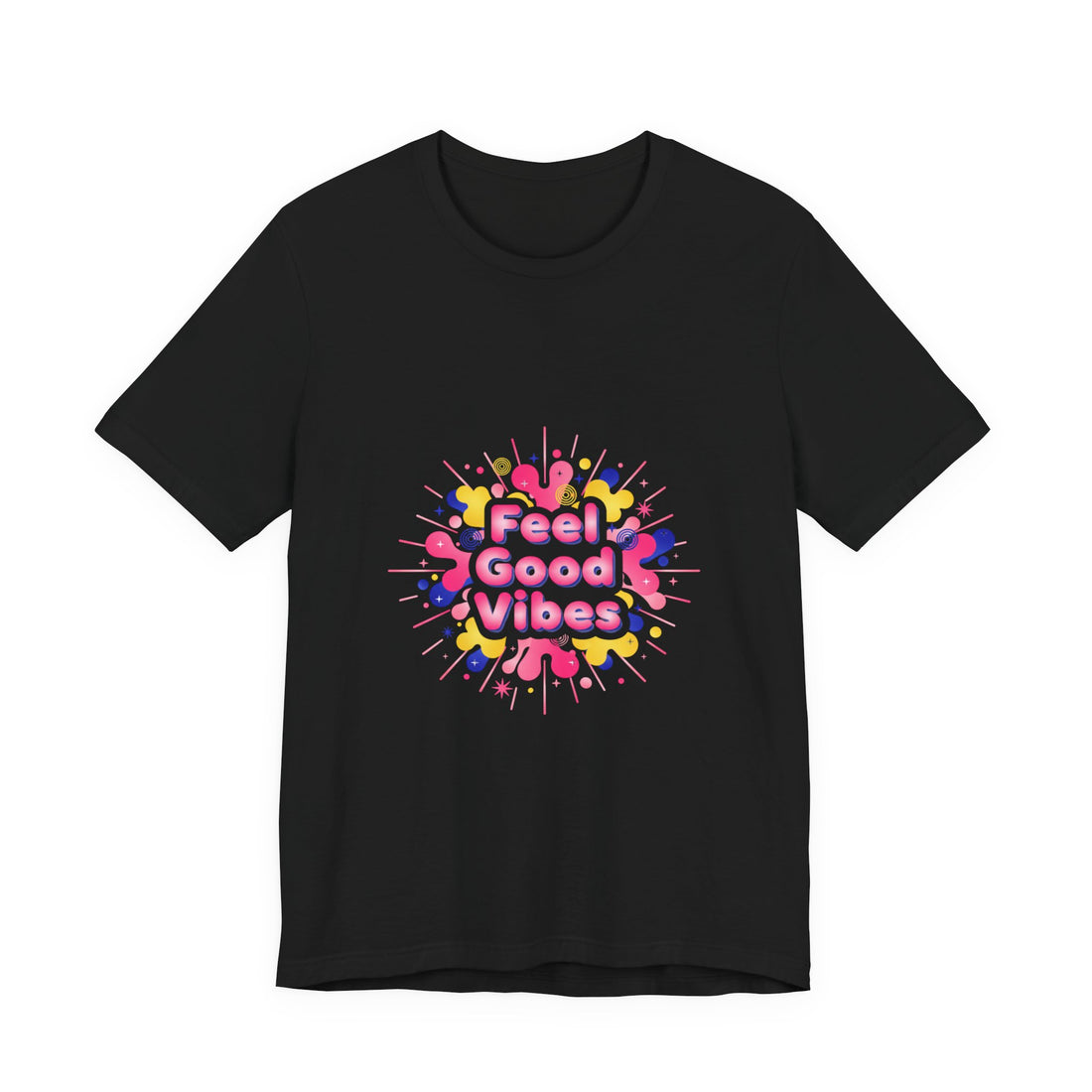 Feel Good Vibes tee | Dopamine Decor neon gradient squiggle art