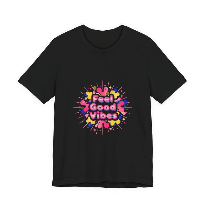 Feel Good Vibes tee | Dopamine Decor neon gradient squiggle art