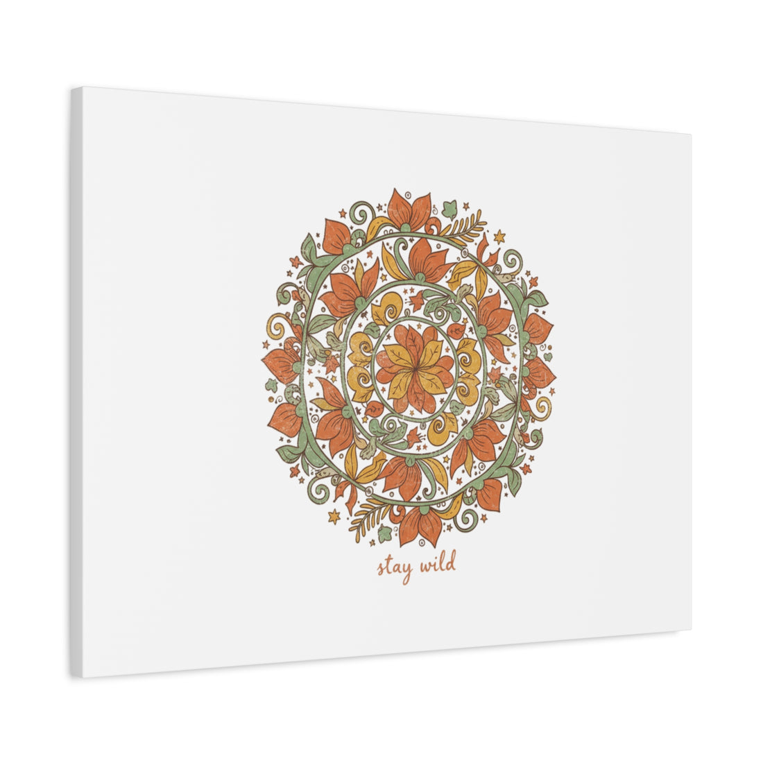 Stay Wild Mandala Canvas, Boho Paisley Wall Art | Artisanal Boho Print