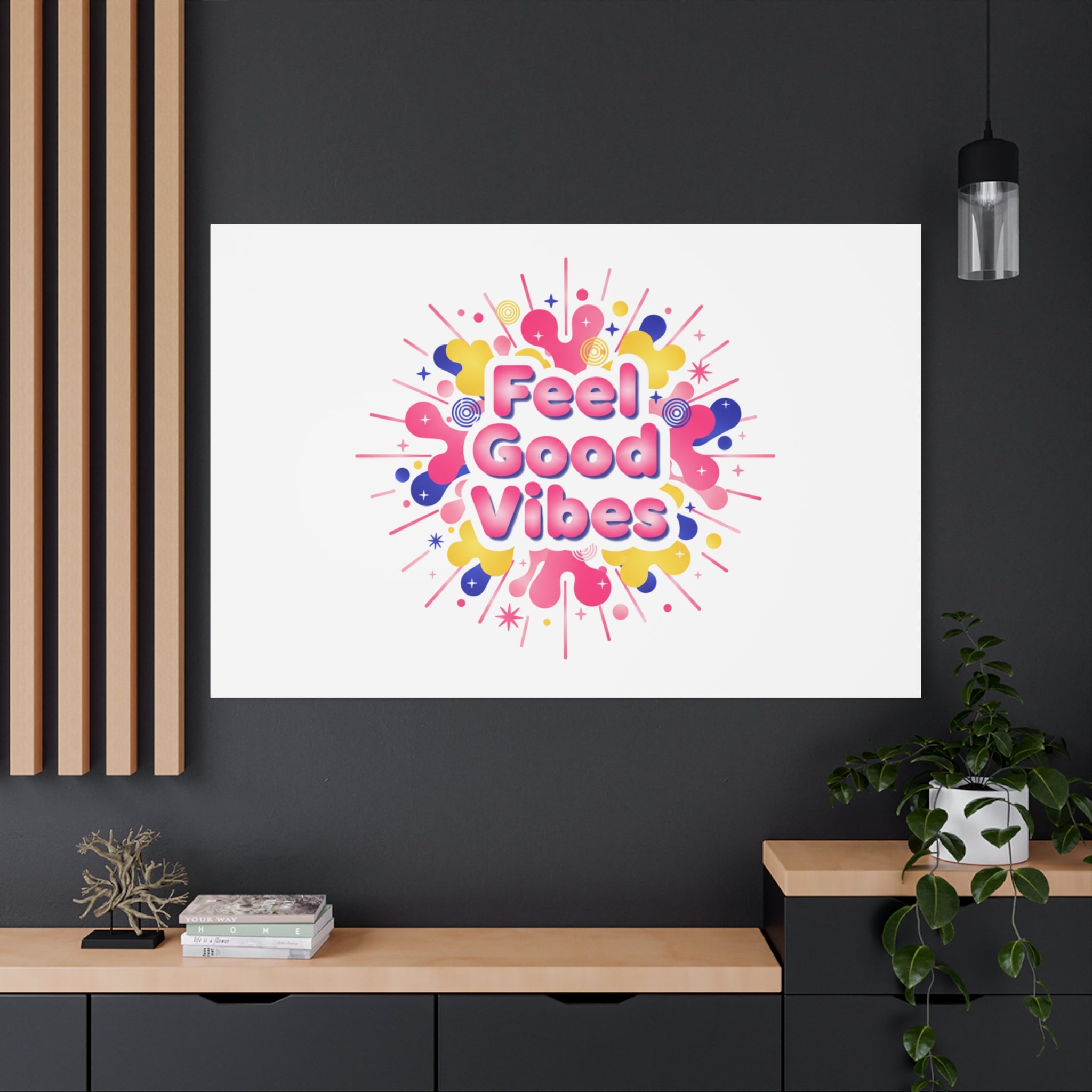Feel Good Vibes Canvas | Dopamine Decor, Neon Gradient Squishy Art