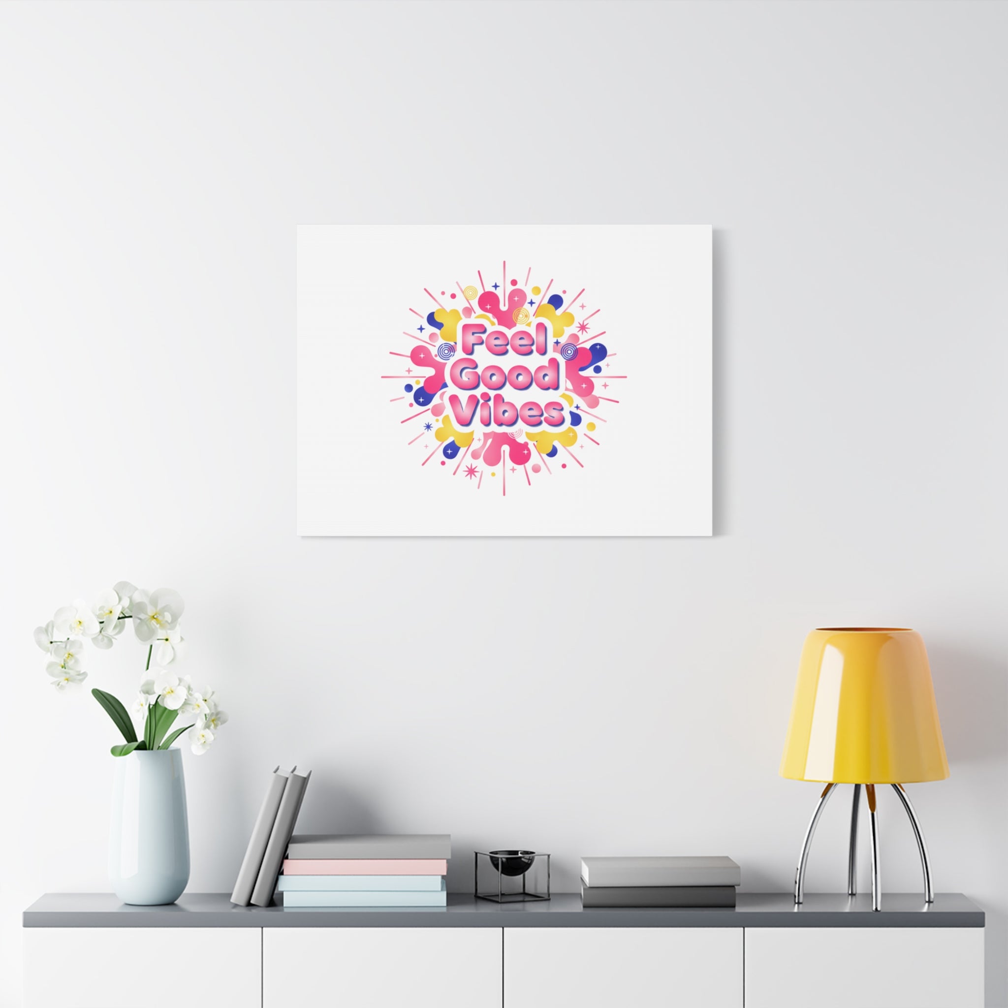 Feel Good Vibes Canvas | Dopamine Decor, Neon Gradient Squishy Art