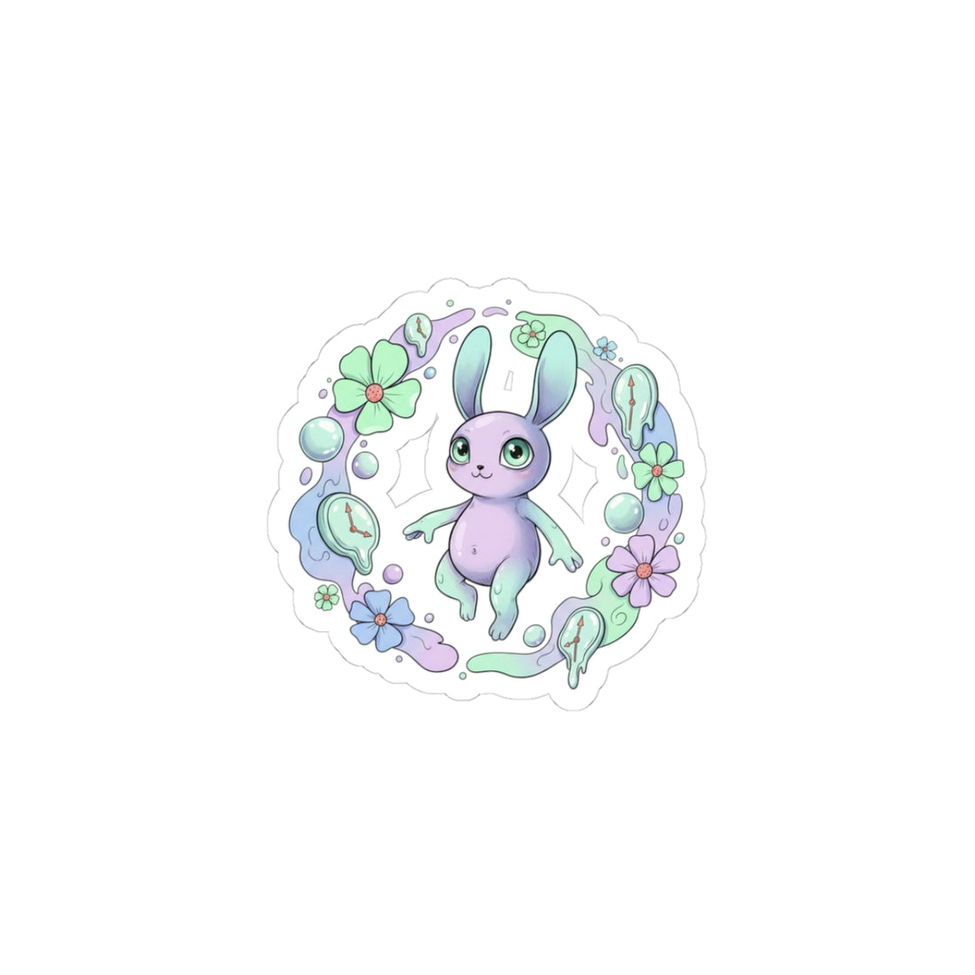 Pastel Surreal Bunny Sticker | Micro-Surrealism, Weirdcore Vinyl