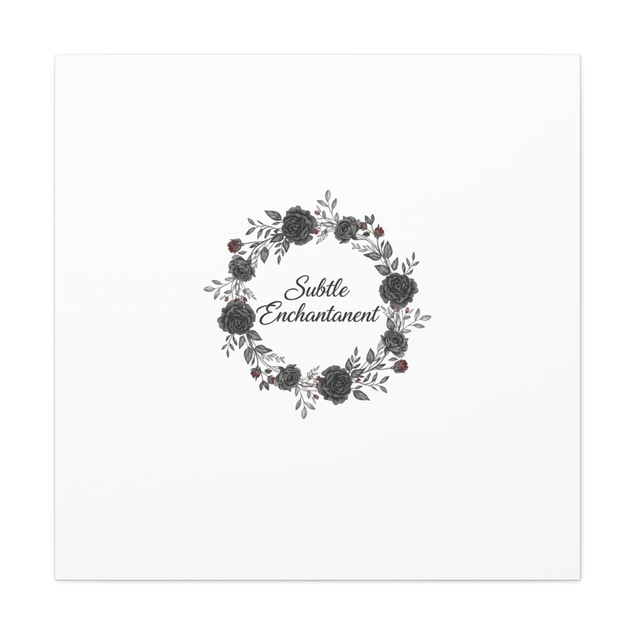 Moon Rose Wreath Canvas, Romantic Gothic Lite, Soft Goth Floral Wall Art