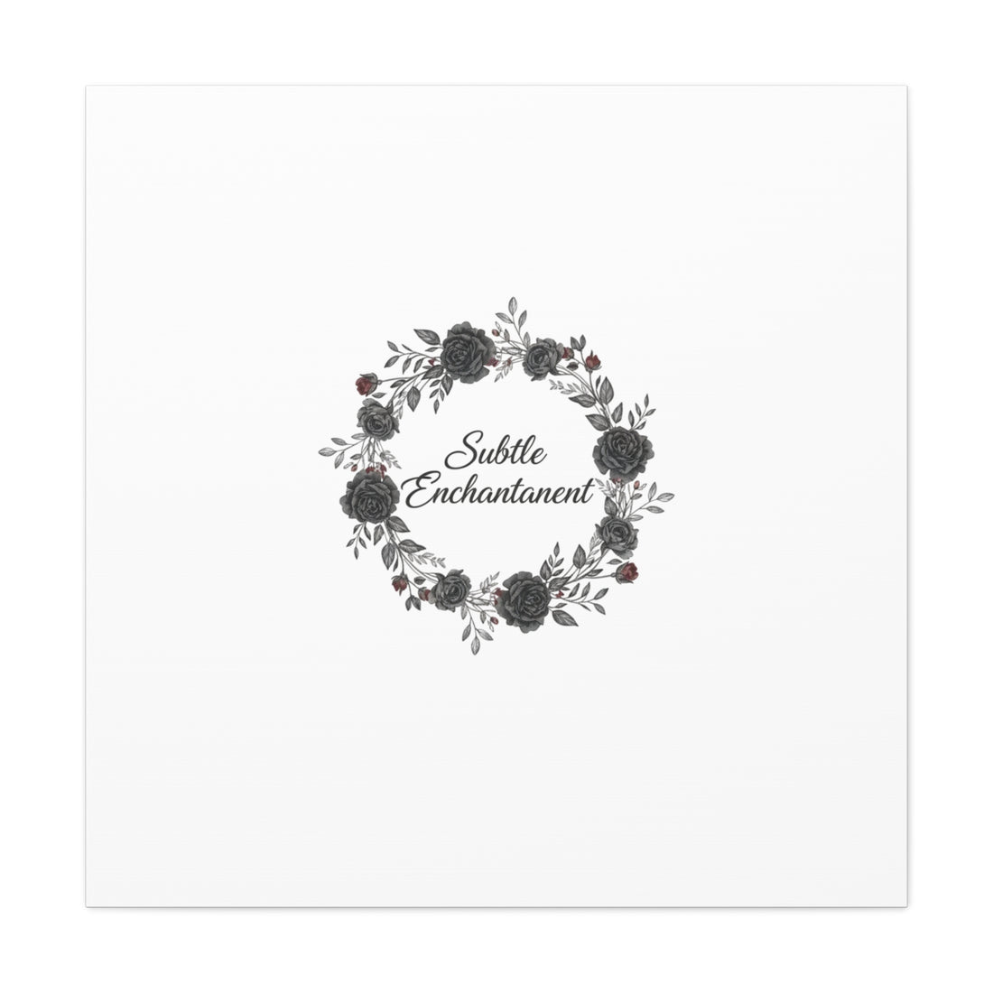 Moon Rose Wreath Canvas, Romantic Gothic Lite, Soft Goth Floral Wall Art