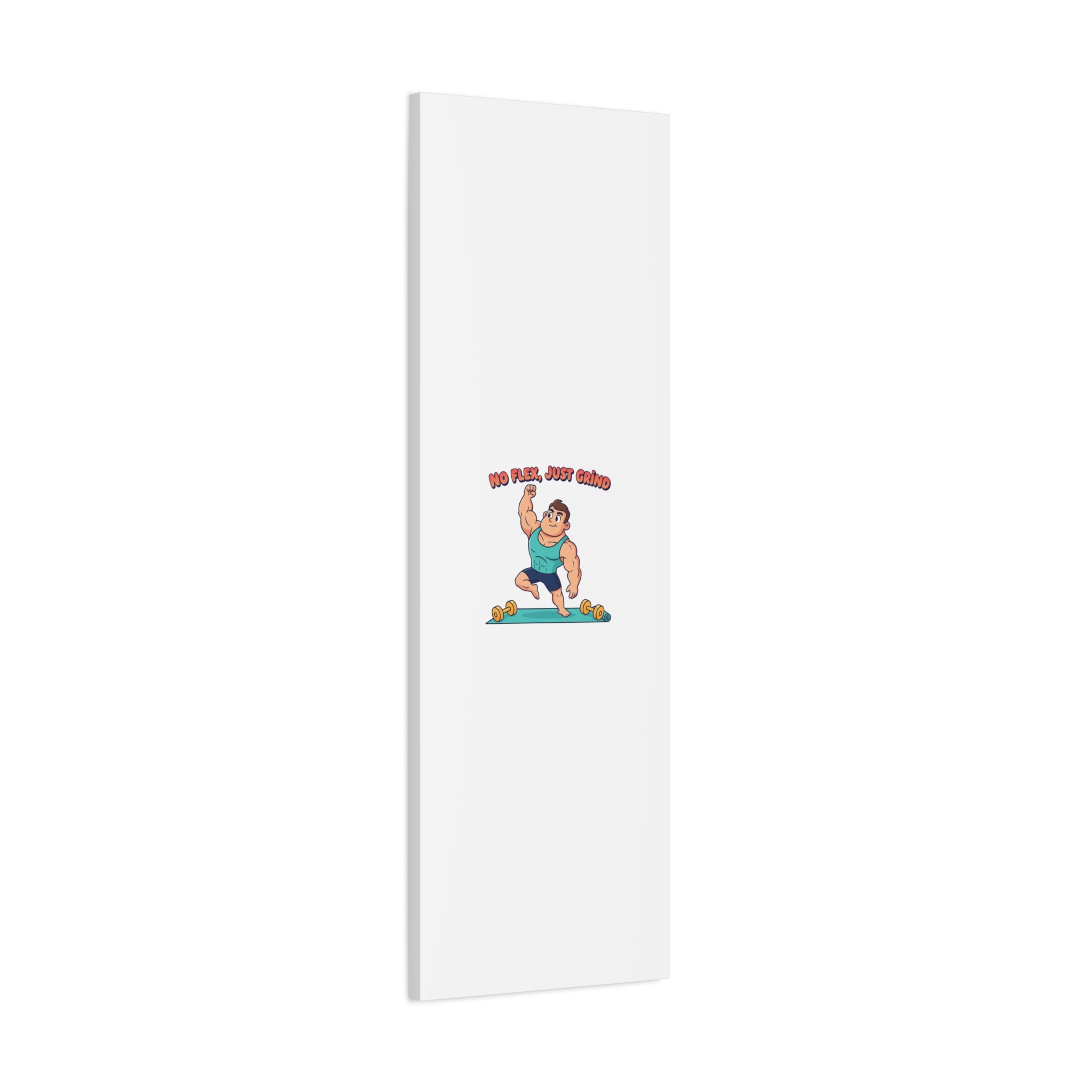 No Flex Just Grind canvas, Gymtimidation humor wall art | start small fitness décor