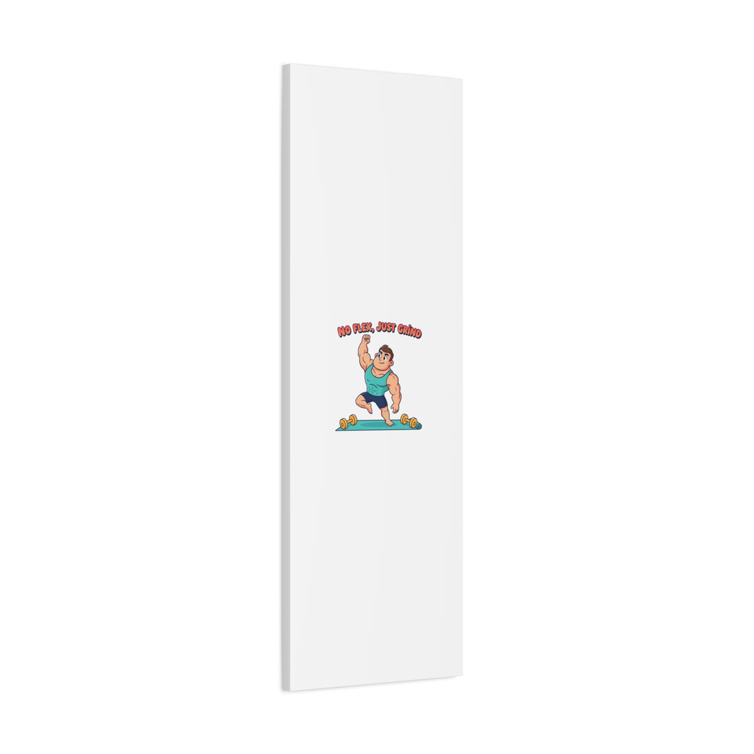 No Flex Just Grind canvas, Gymtimidation humor wall art | start small fitness décor