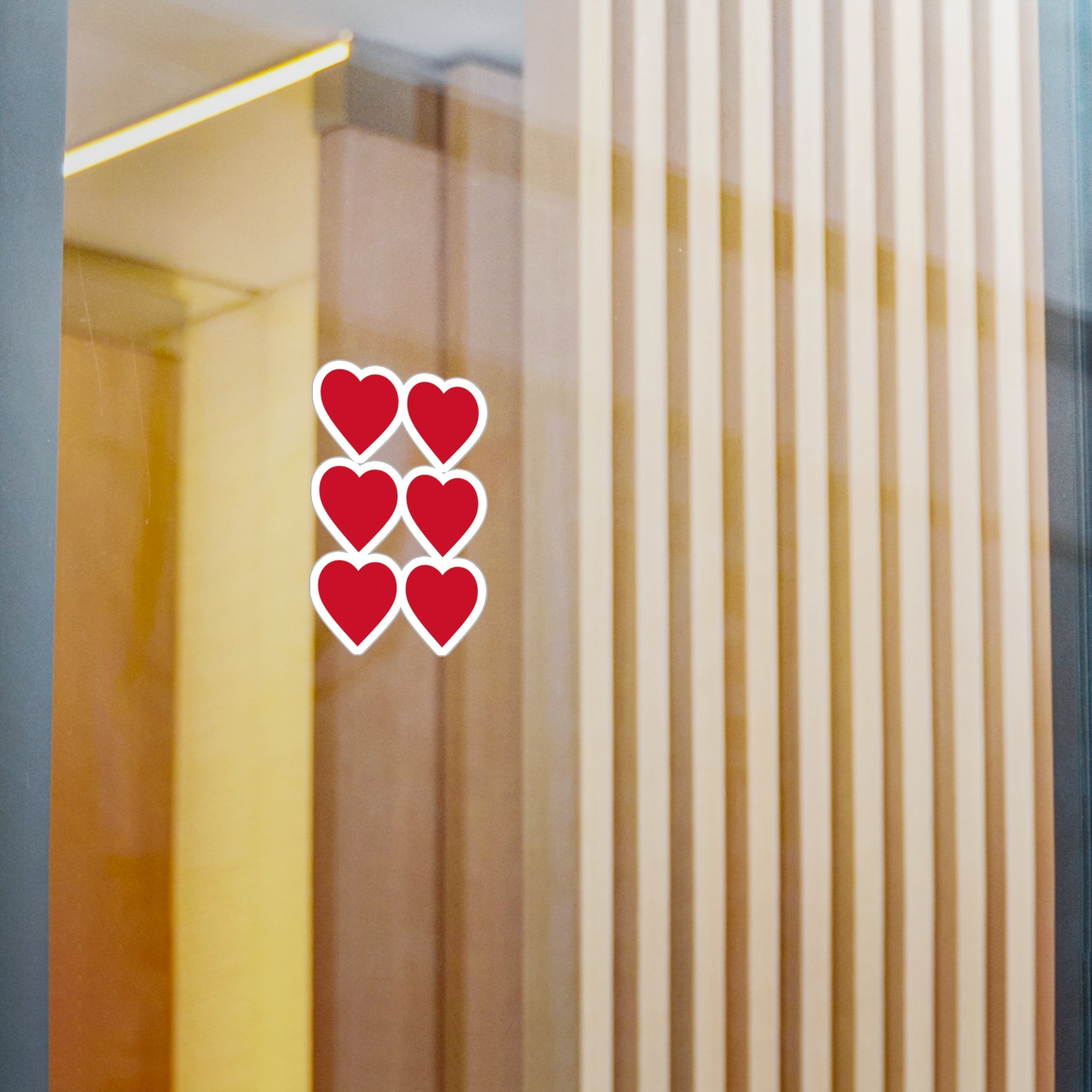 Red Heart Kiss-Cut Vinyl Sticker Sheet — Valentine Love Decals (6-Pack)