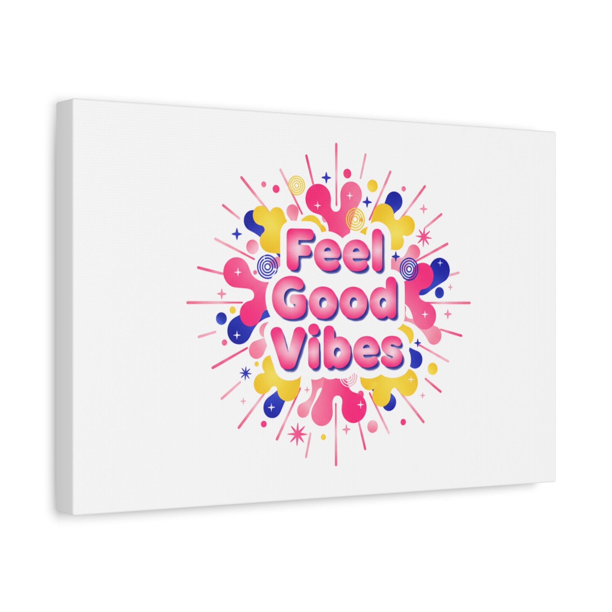 Feel Good Vibes Canvas | Dopamine Decor, Neon Gradient Squishy Art