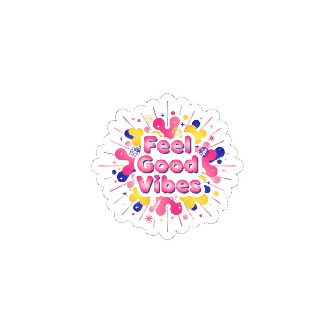Feel Good Vibes Sticker | Dopamine Decor, Neon Gradient Squishy Art