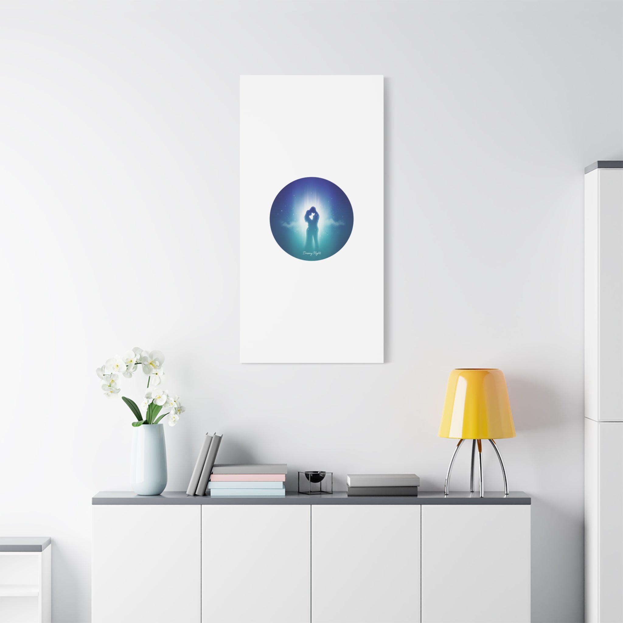 Dreamy Nightscape Canvas | Afterlight Atmospheric Print, Luminous Night Bloom