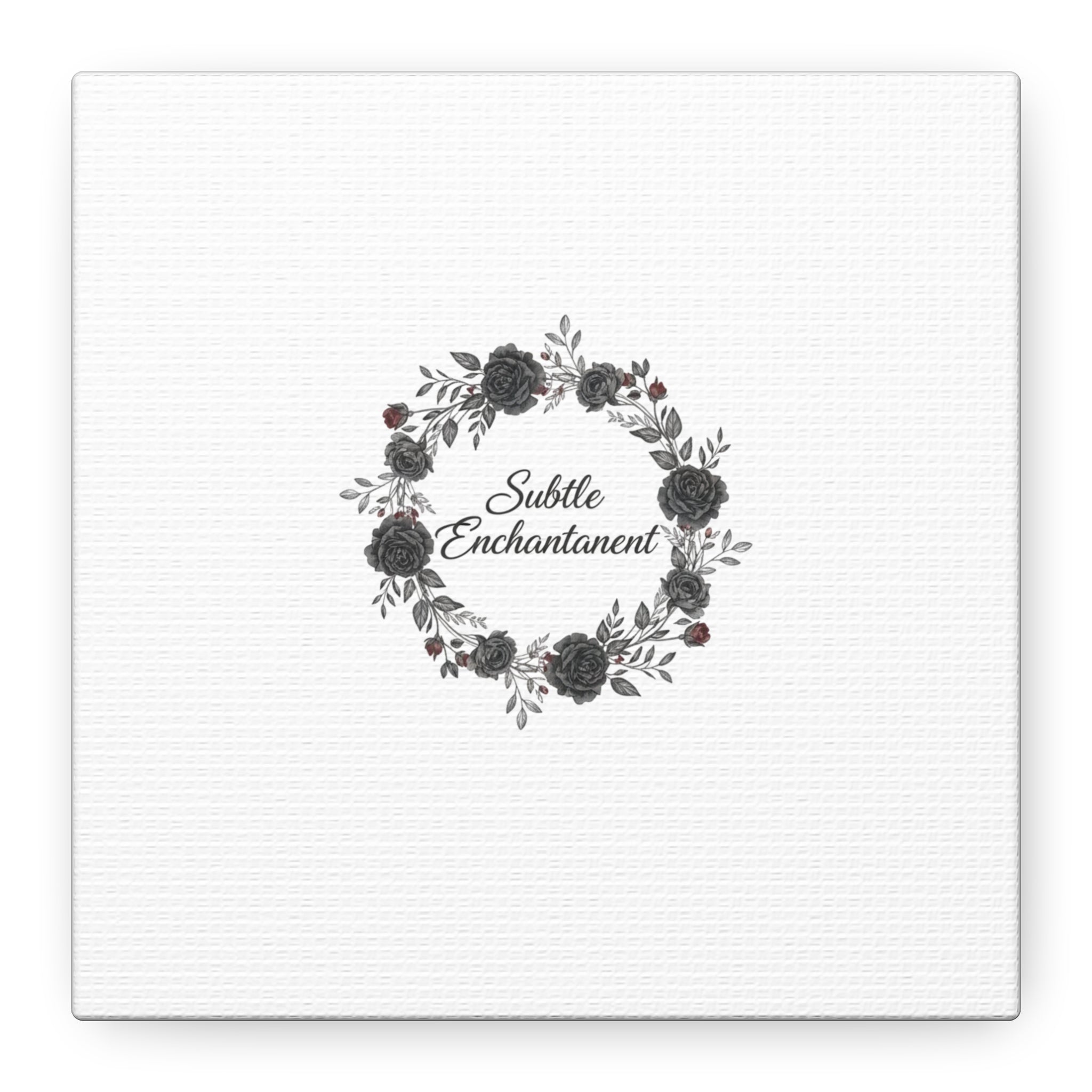 Moon Rose Wreath Canvas, Romantic Gothic Lite, Soft Goth Floral Wall Art